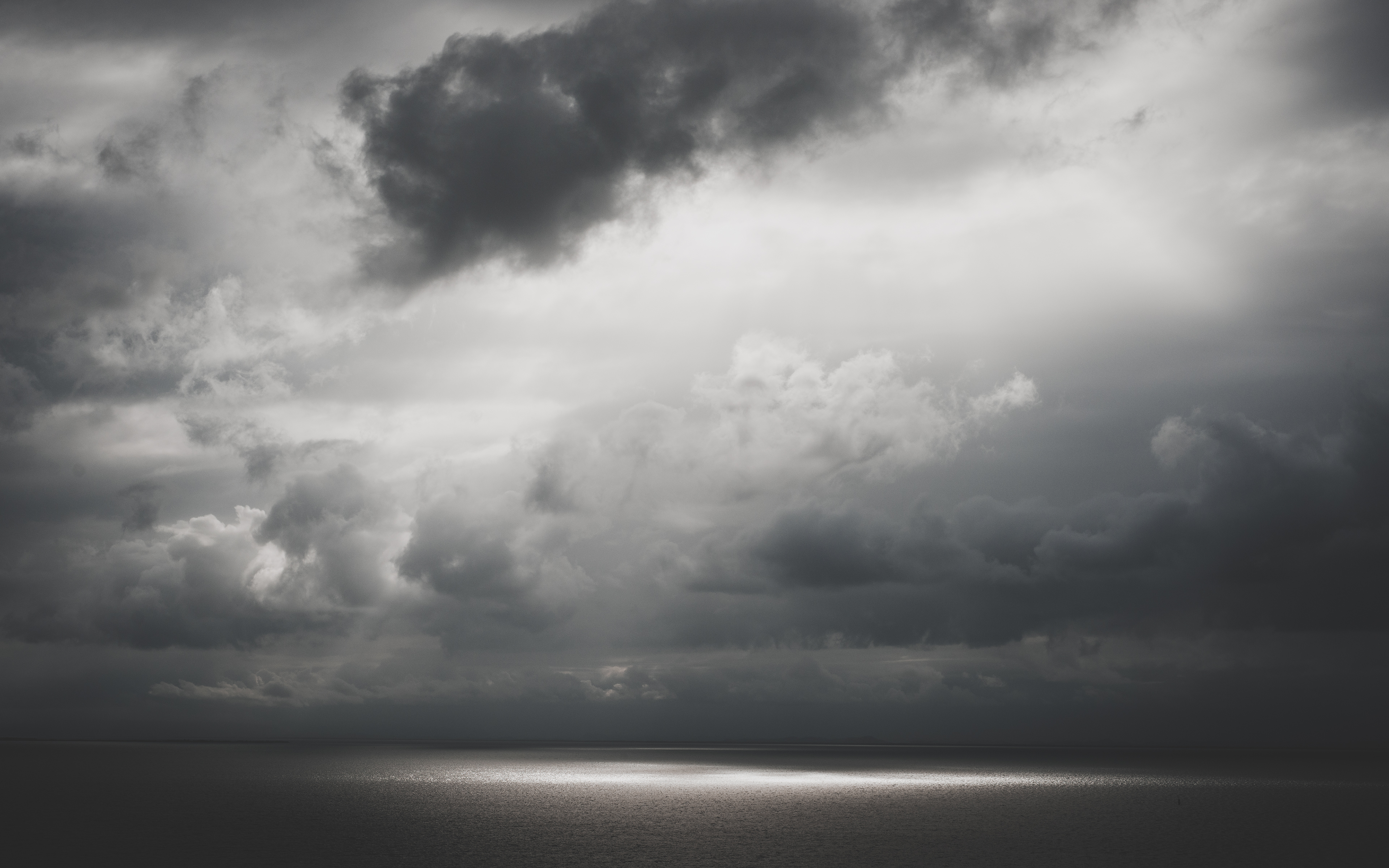Wallpaper White Clouds Over The Sea, Background Free Image