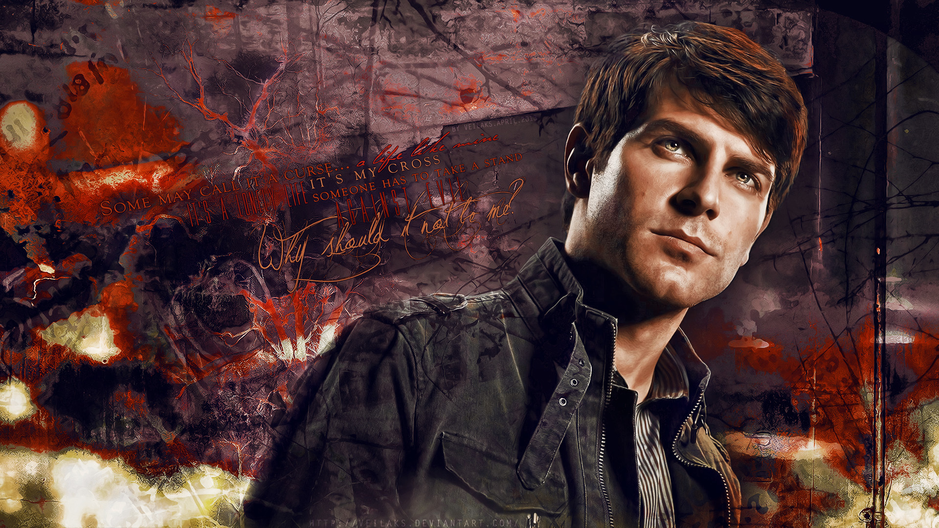 Wallpaper, ART, screenshot, grimm, serial, special effects, album cover, action film, david giuntoli, nick burkhardt 1920x1080