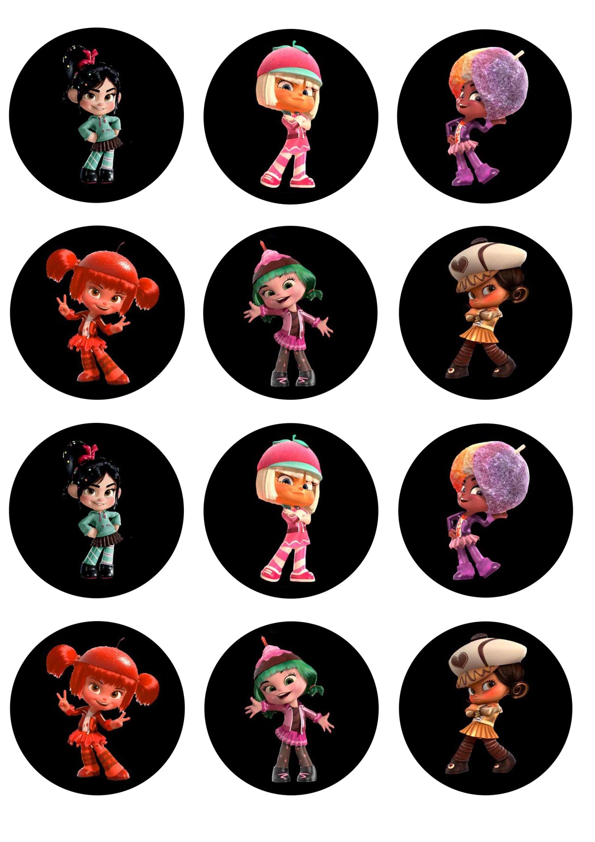 Wreck It Ralph Vanellope Candlehead Taffyta Muttonfudge Snowanna Rainb