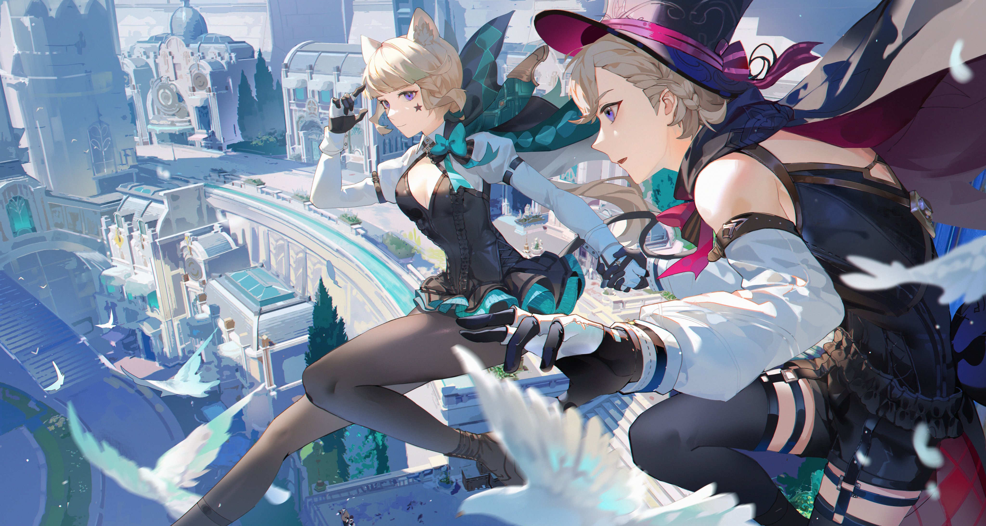 lynette and lyney (genshin impact) drawn
