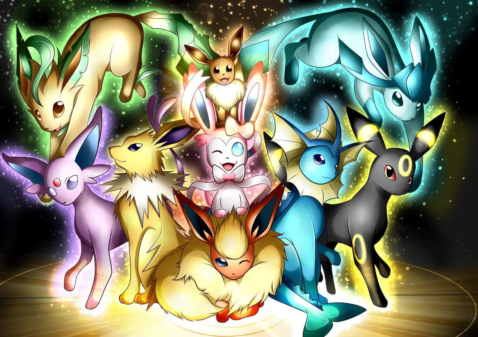 Download Pokemon Eeveelutions Art Wallpaper