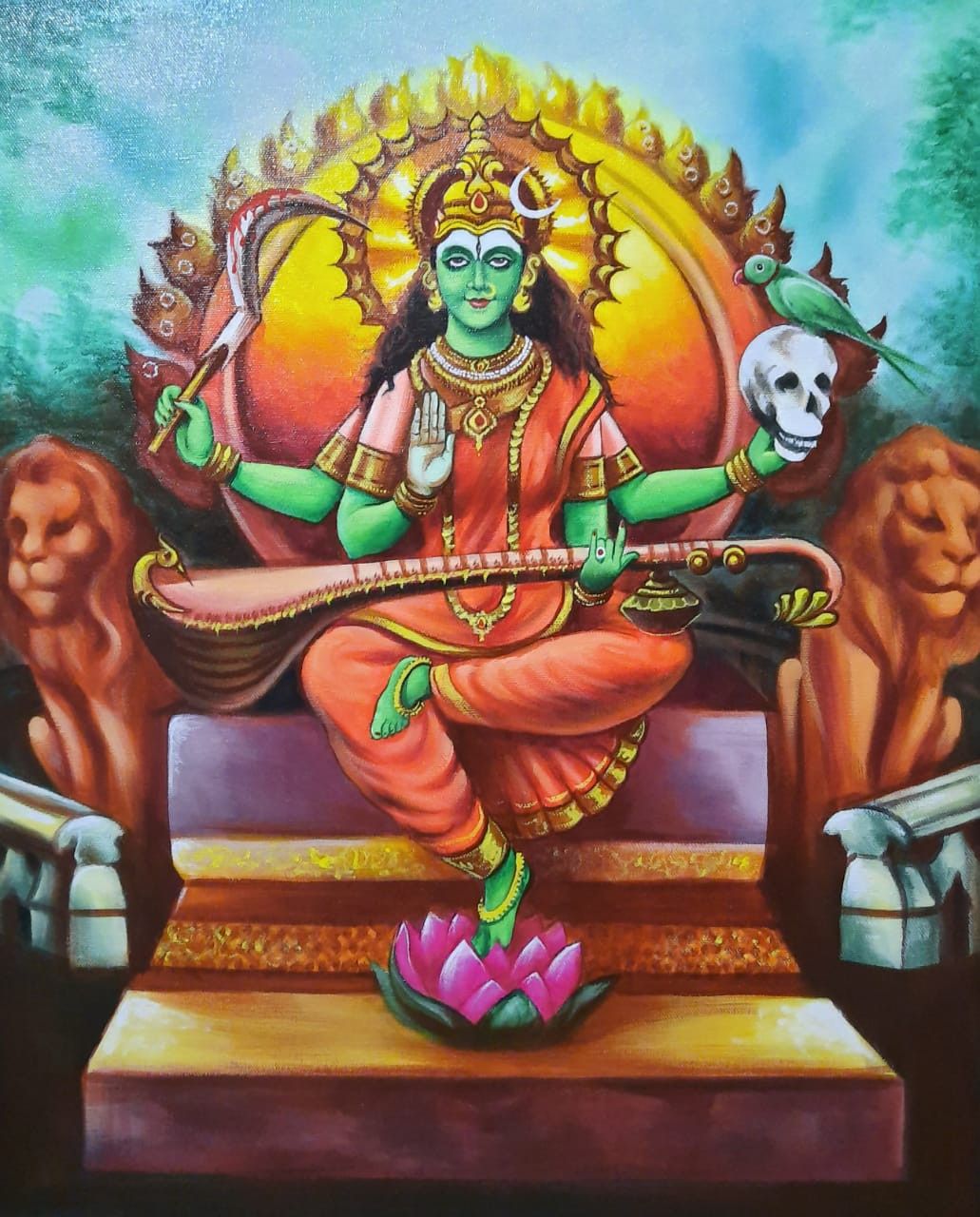Das Mahavidhya. Saraswati goddess, Tantra art, Shakti goddess
