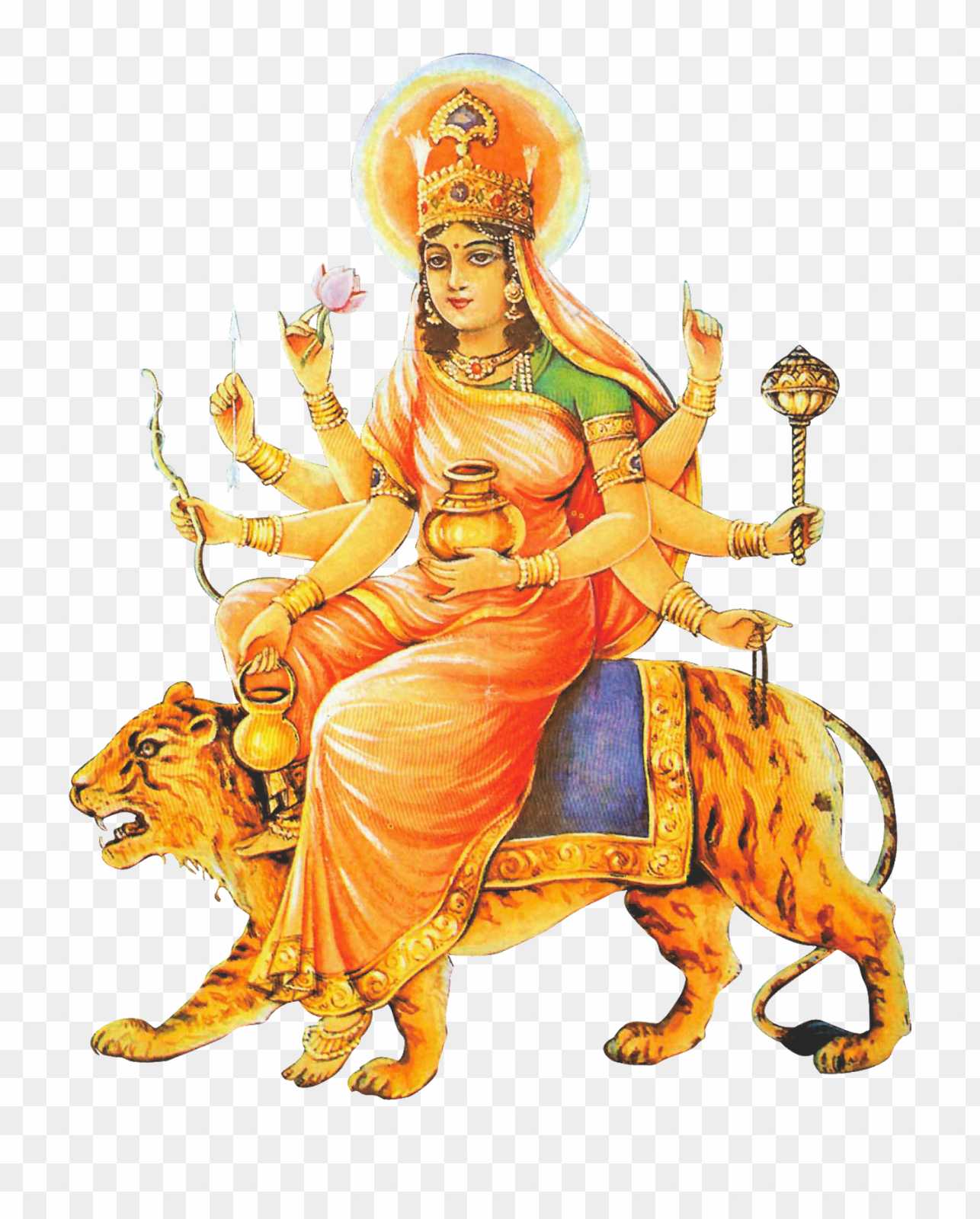 Goddess Kushmanda png image_ Navratri Four day png image
