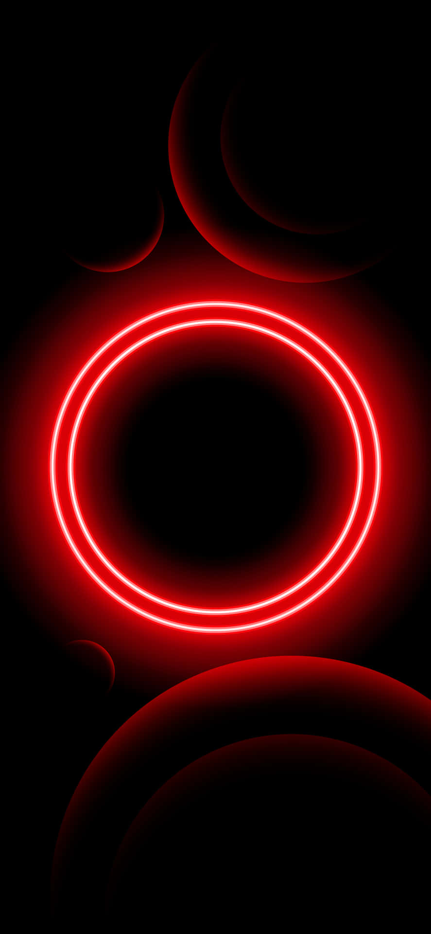 Download Black Red Neon Circle Wallpaper