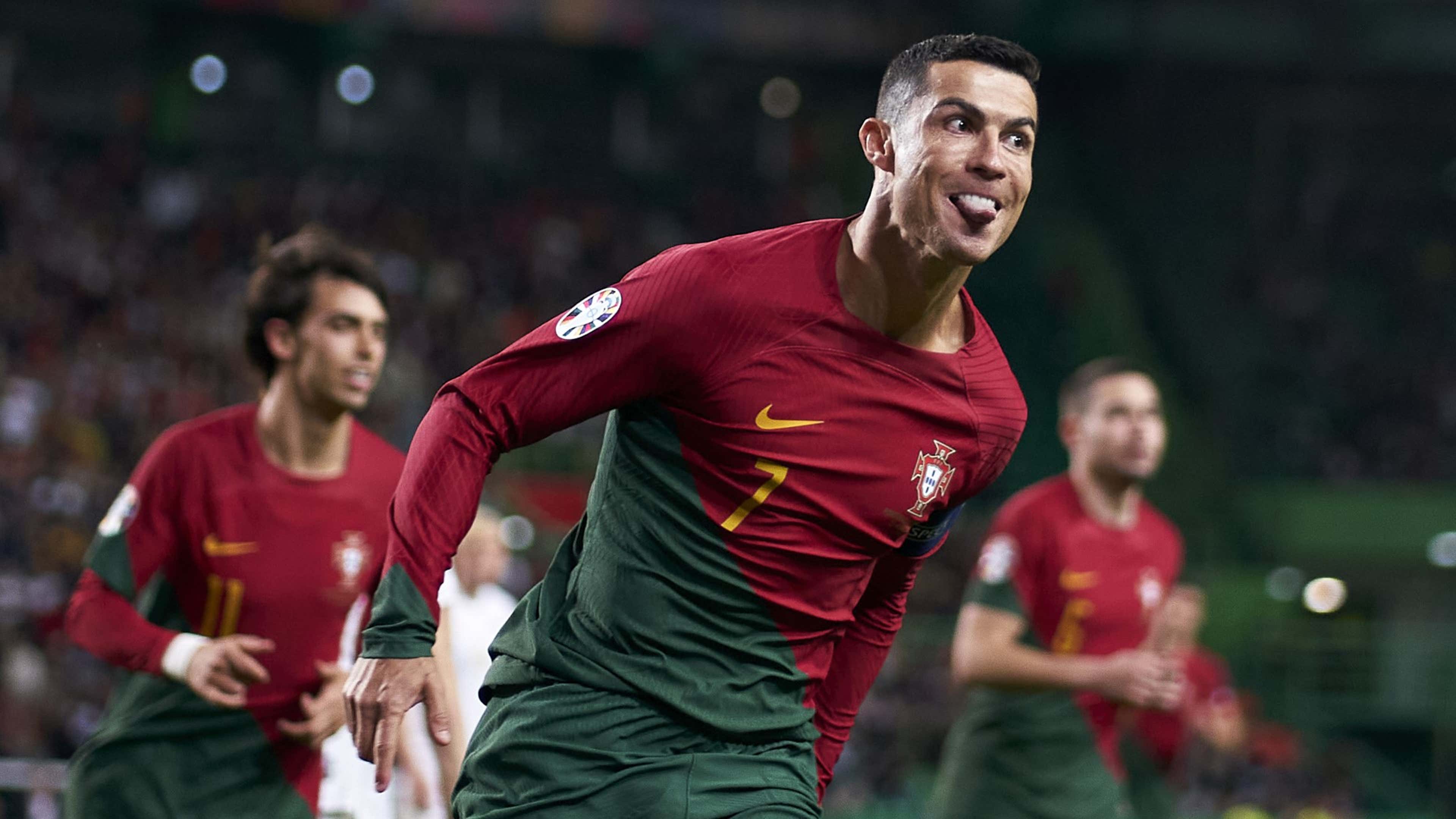 WATCH: Cristiano Ronaldo Smashes Home Portugal Free Kick To Become First Male Player To Score 100 Competitive International Goals. Goal.com India