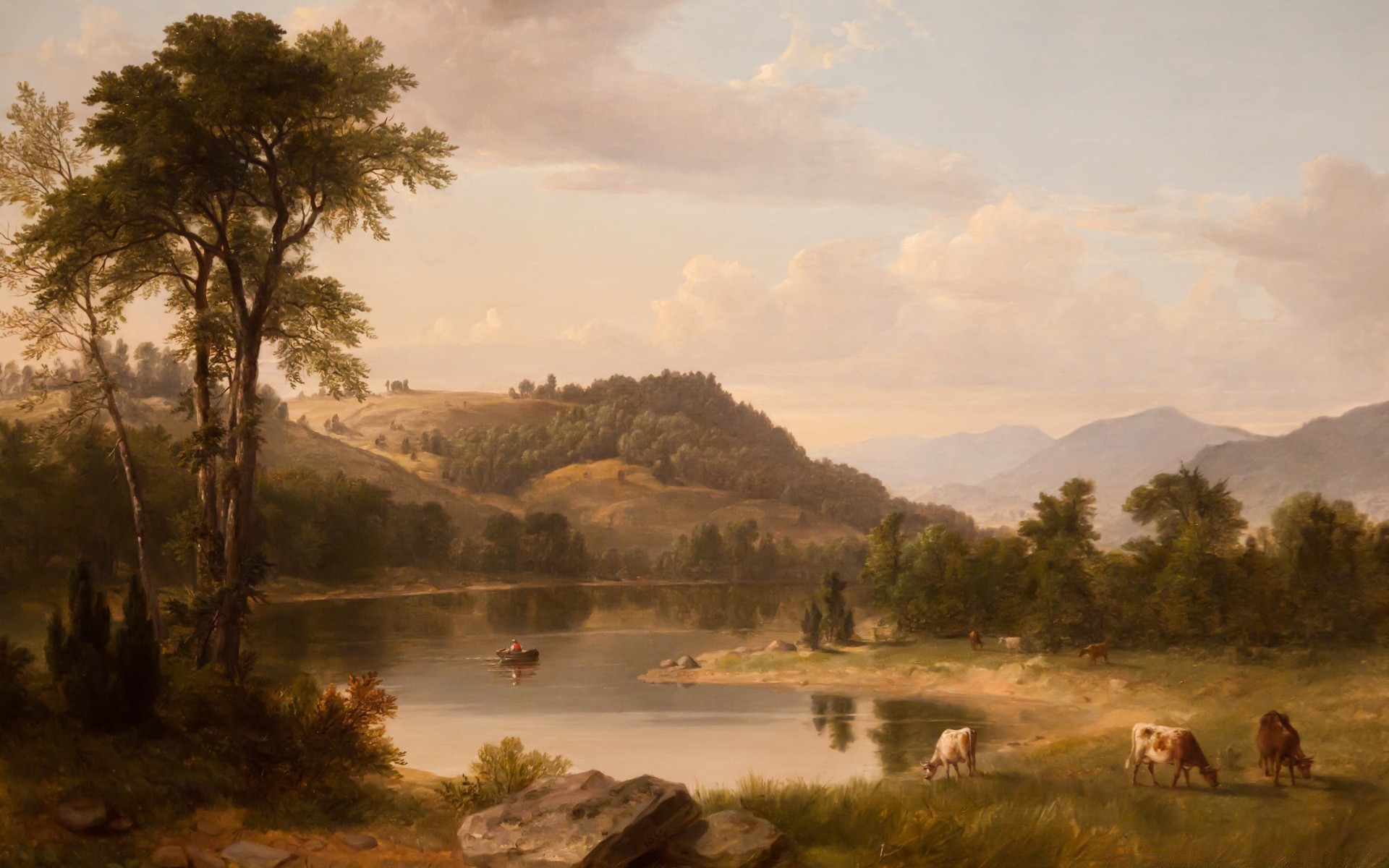 Animals in nature at a watering hole for your phone