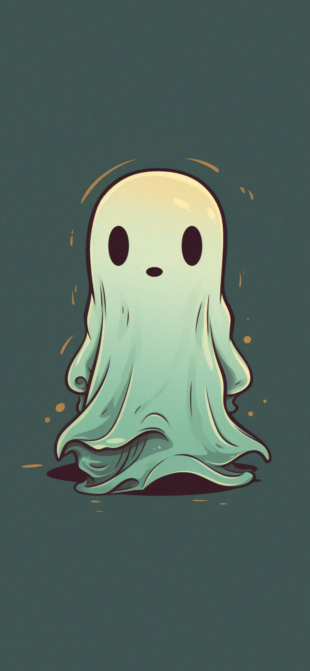 Cute Ghost Dull Green Wallpaper Halloween Wallpaper