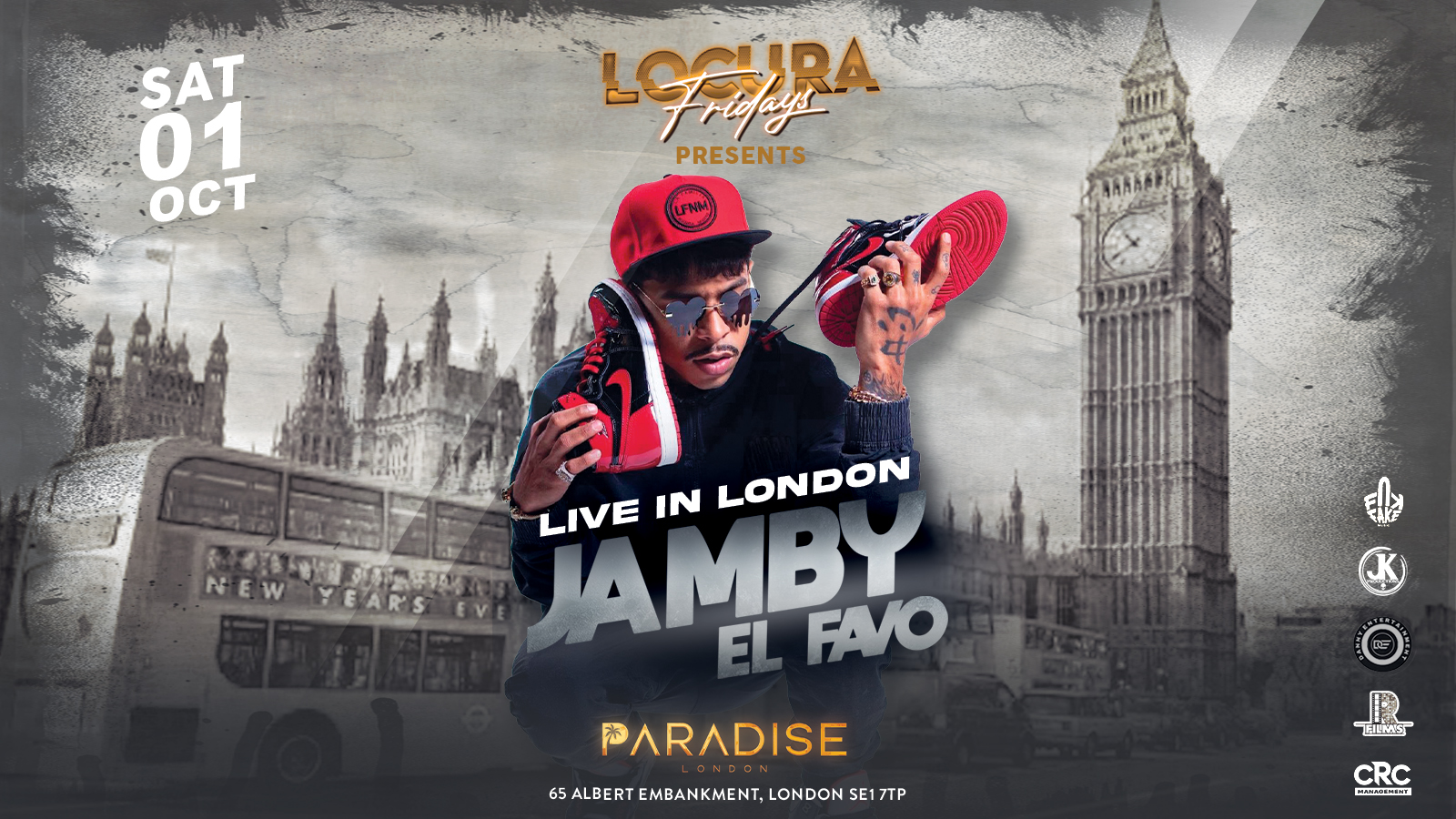 JAMBY EL FAVO EXCLUSIVE CONCERT at Paradise London Nightclub, London on 1st Oct 2022