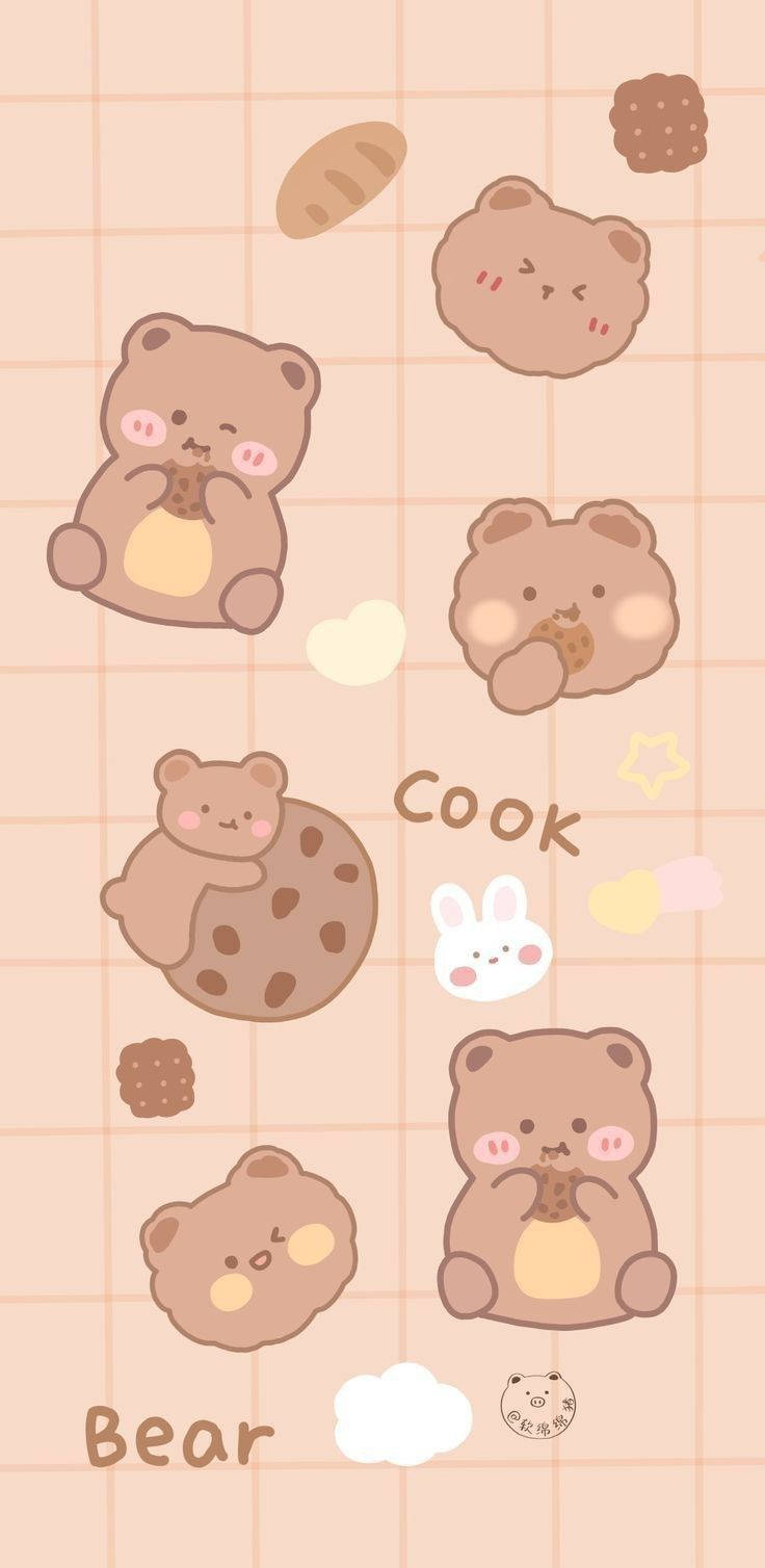 Download Cookie iPhone Brown Bears Wallpaper