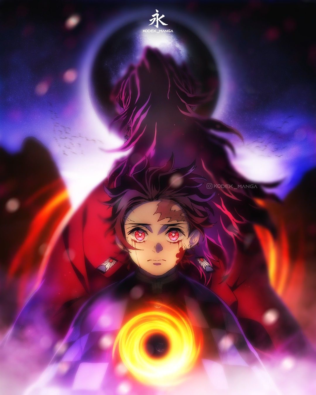 Tanjiro and yoriichi. Gambar anime, Gambar