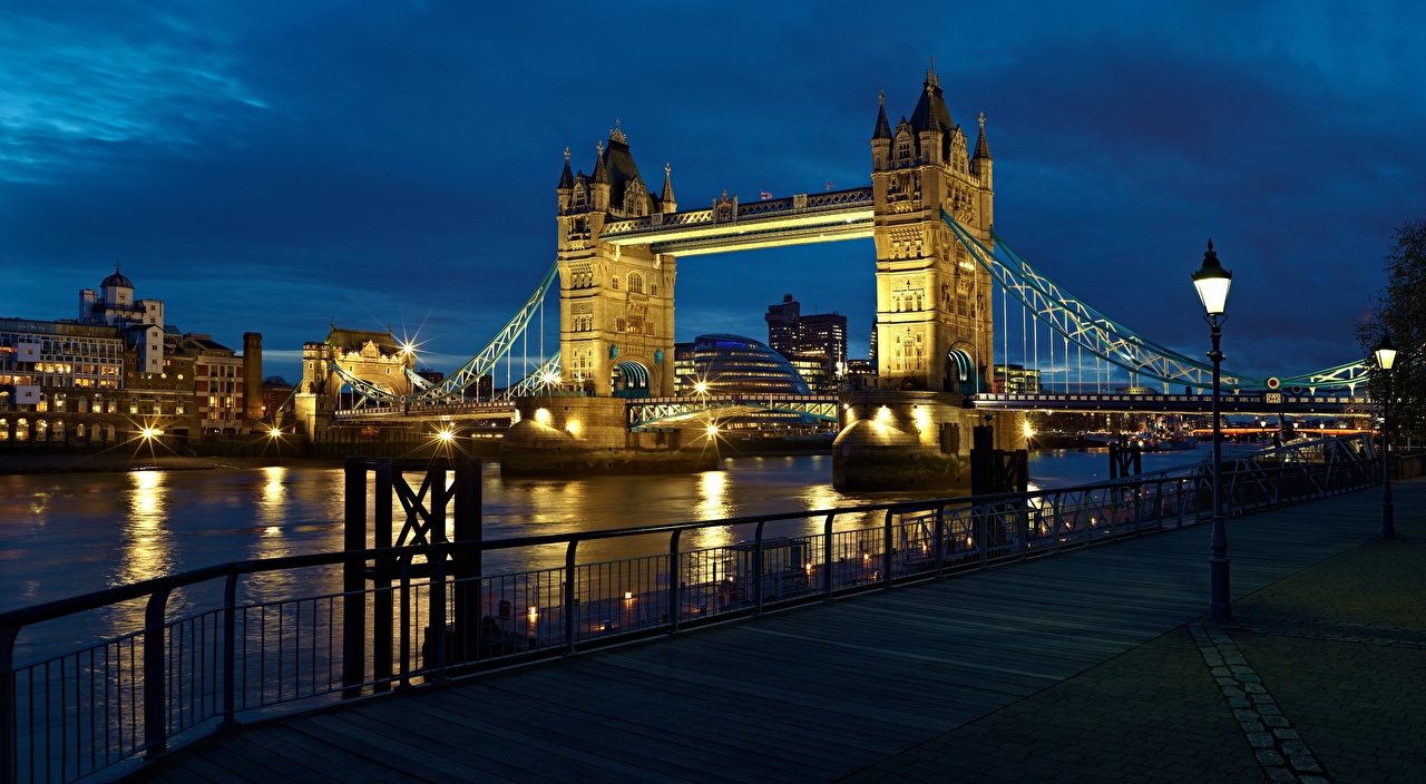 Wallpaper London England Thames, Tower Bridge Bridges river Night