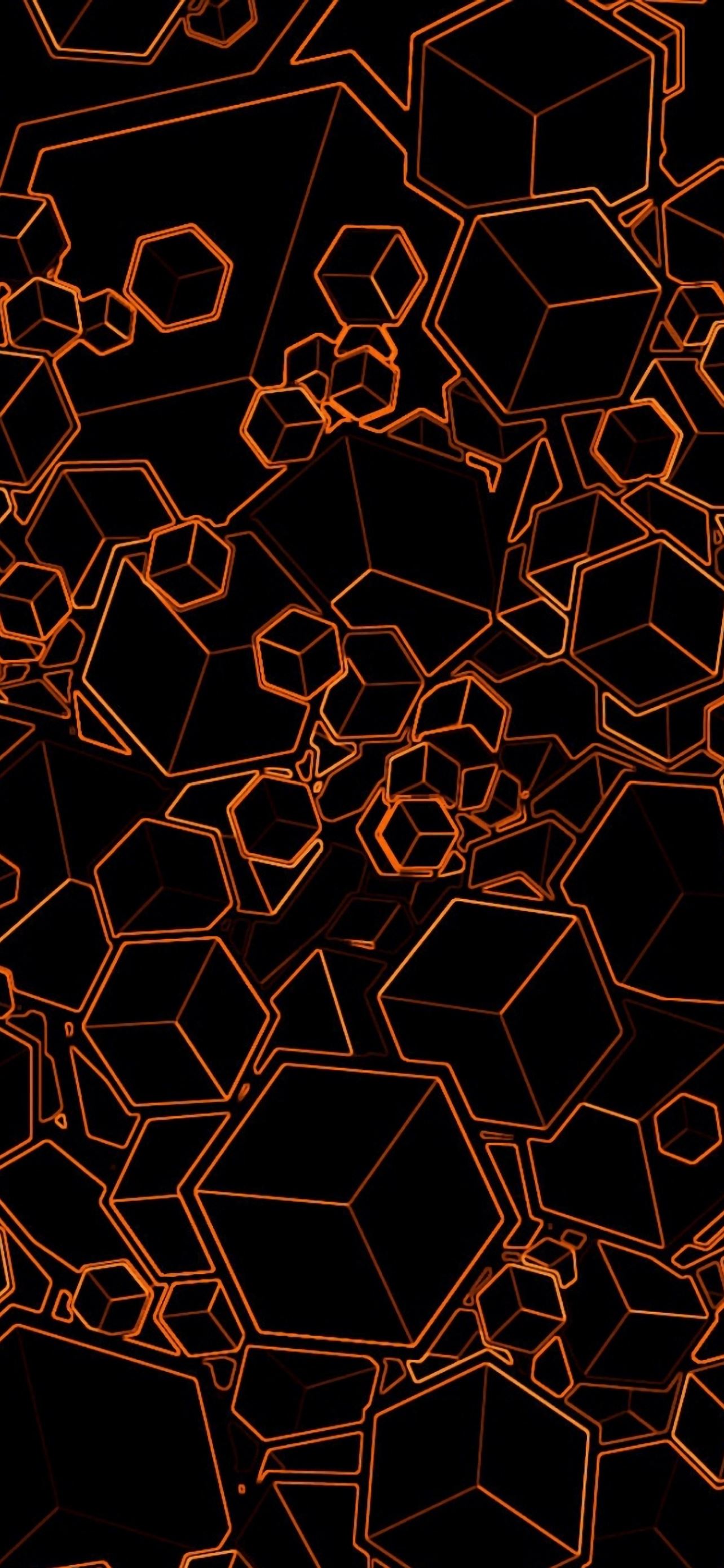 Orange Cubes iPhone Wallpaper Free Download