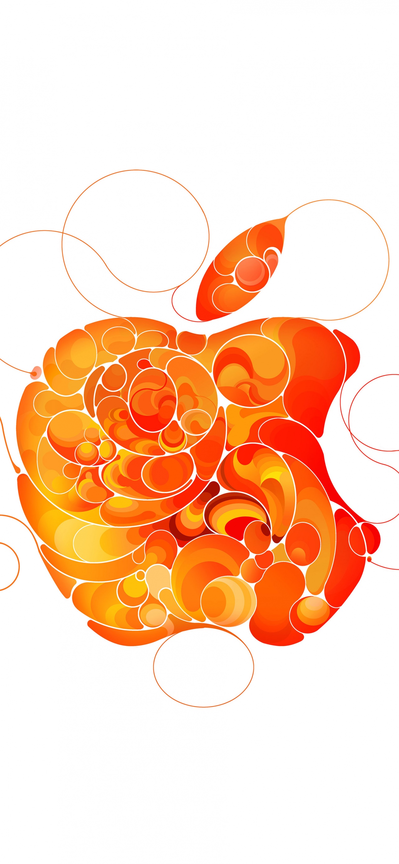 Apple Wallpaper 4K, Logo, Orange, Liquid art