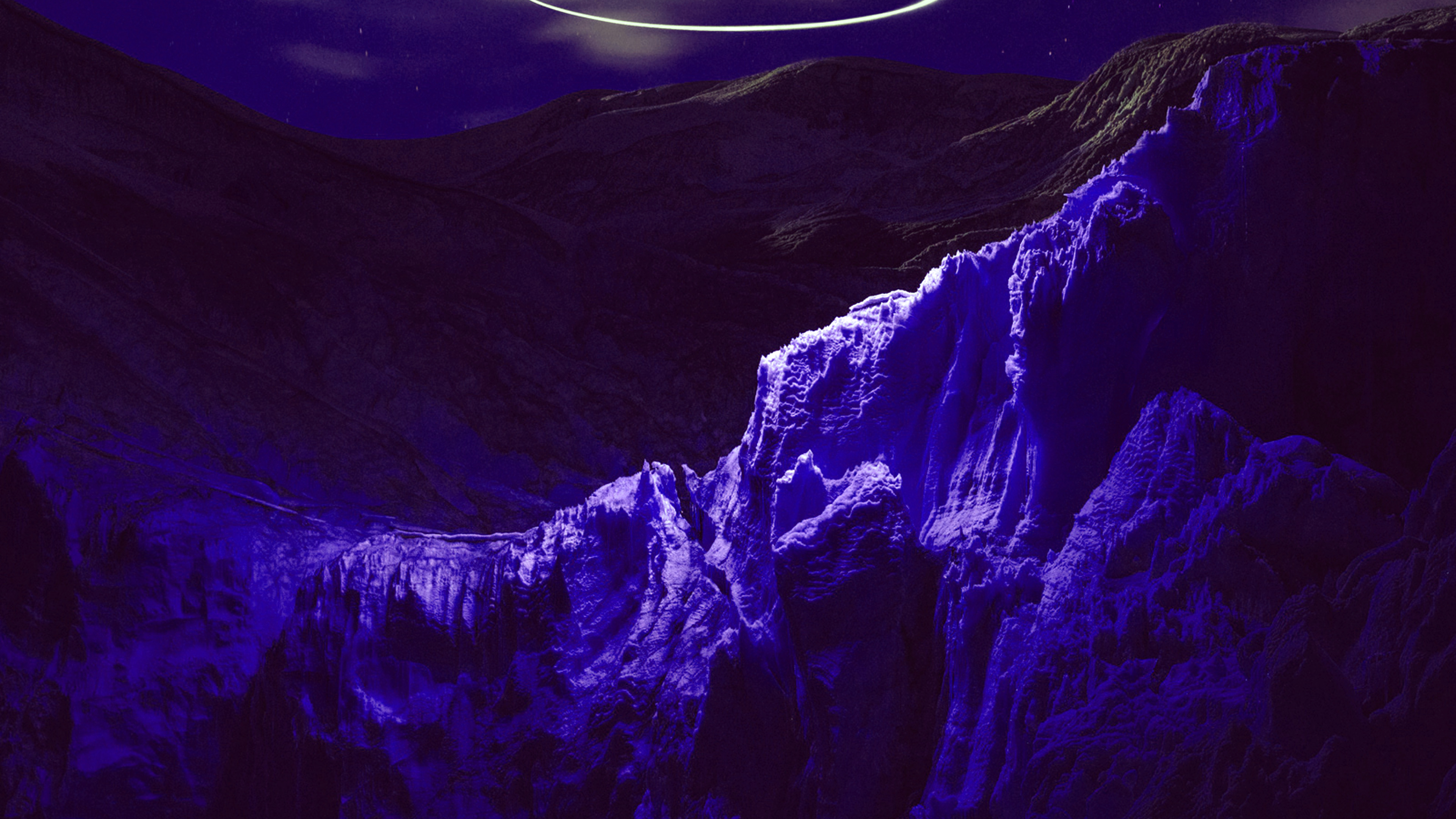 wallpaper for desktop, laptop. dead mountain cold art blue purple