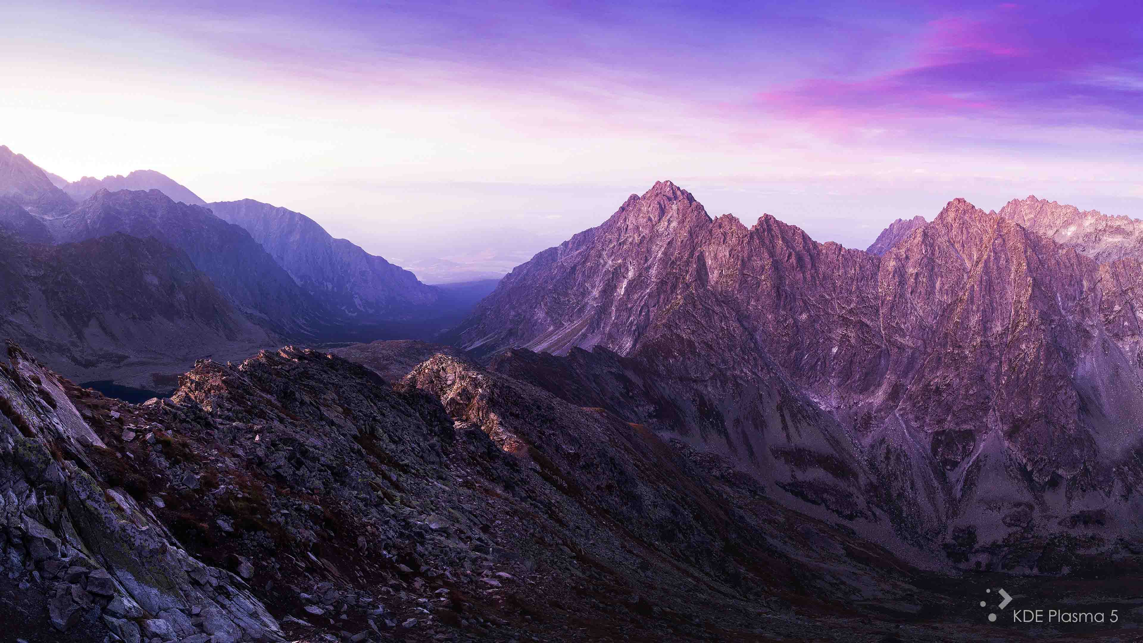 Purple Mountain Range 4K Wallpaper