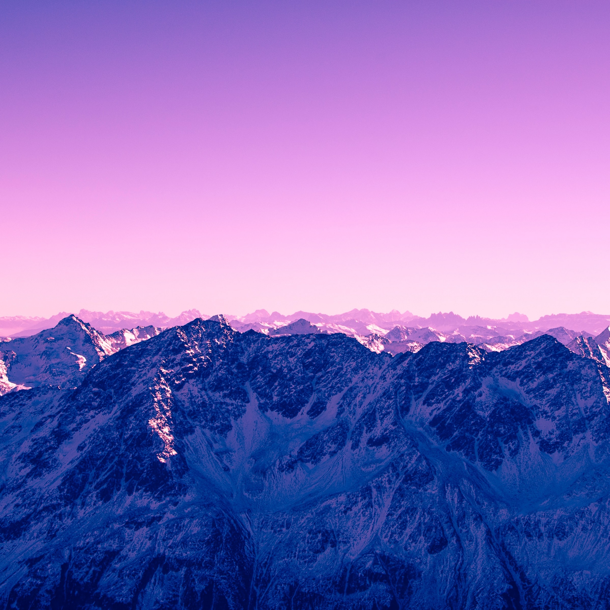 Purple sky Wallpaper 4K, Glacier mountains, Snow covered