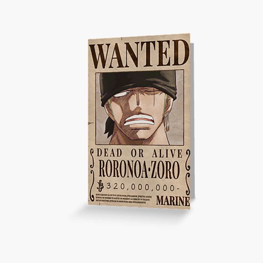 Rorona Zoro Wanted Bounty Poster Spiral Notebook