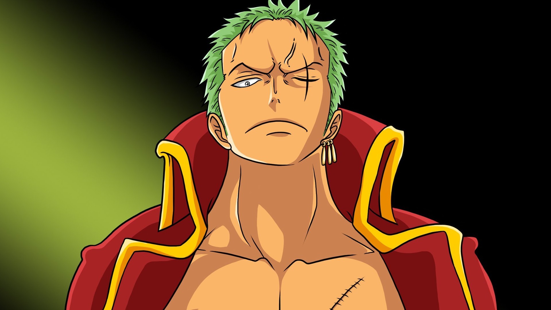 Roronoa Zoro One Piece Straw Hat Pirates Bounty Hunter Minimalism Anime Boys Simple Background Wallpaper:1920x1080