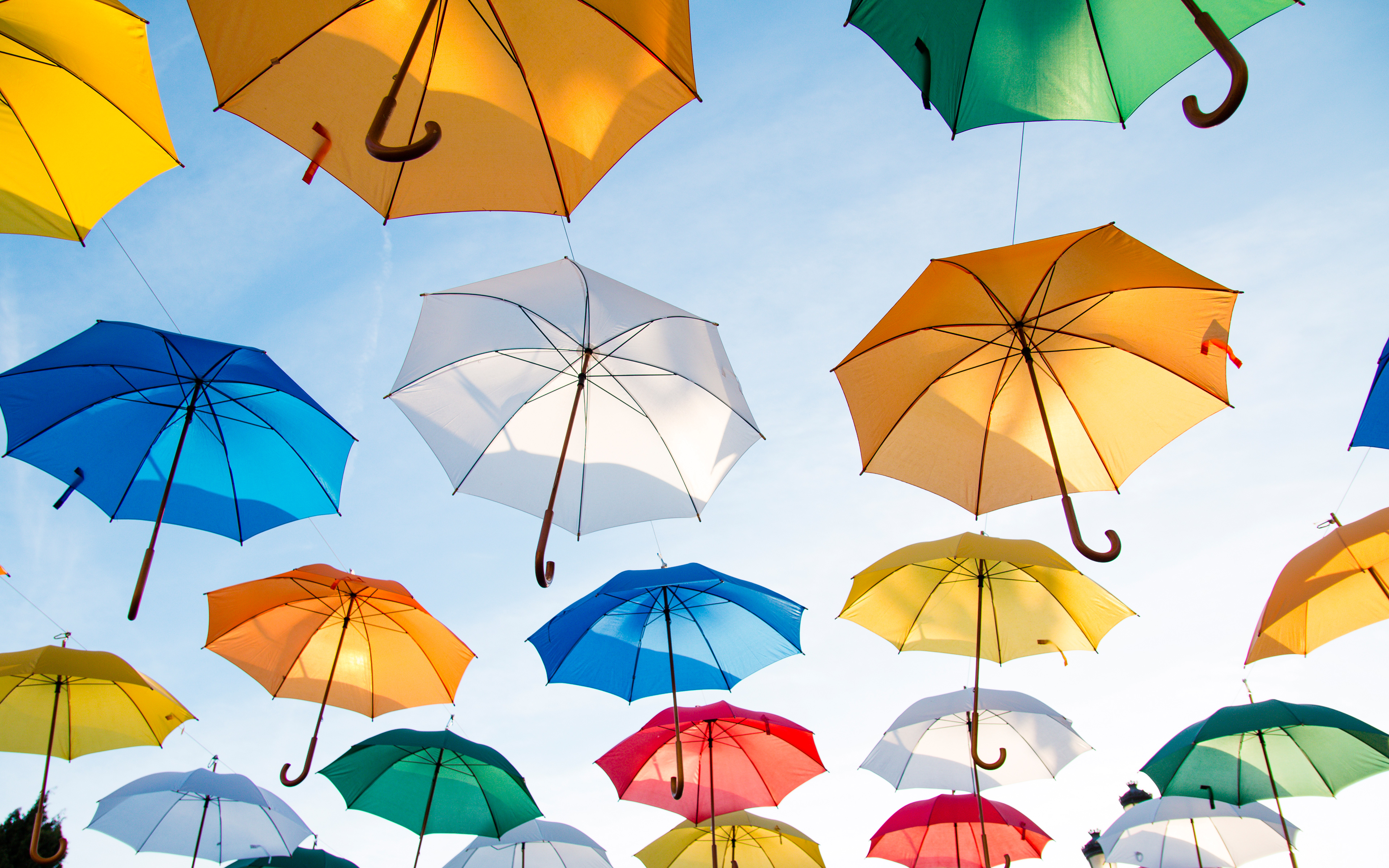 Wallpaper 4k Colorful Umbrellas 4K Wallpaper