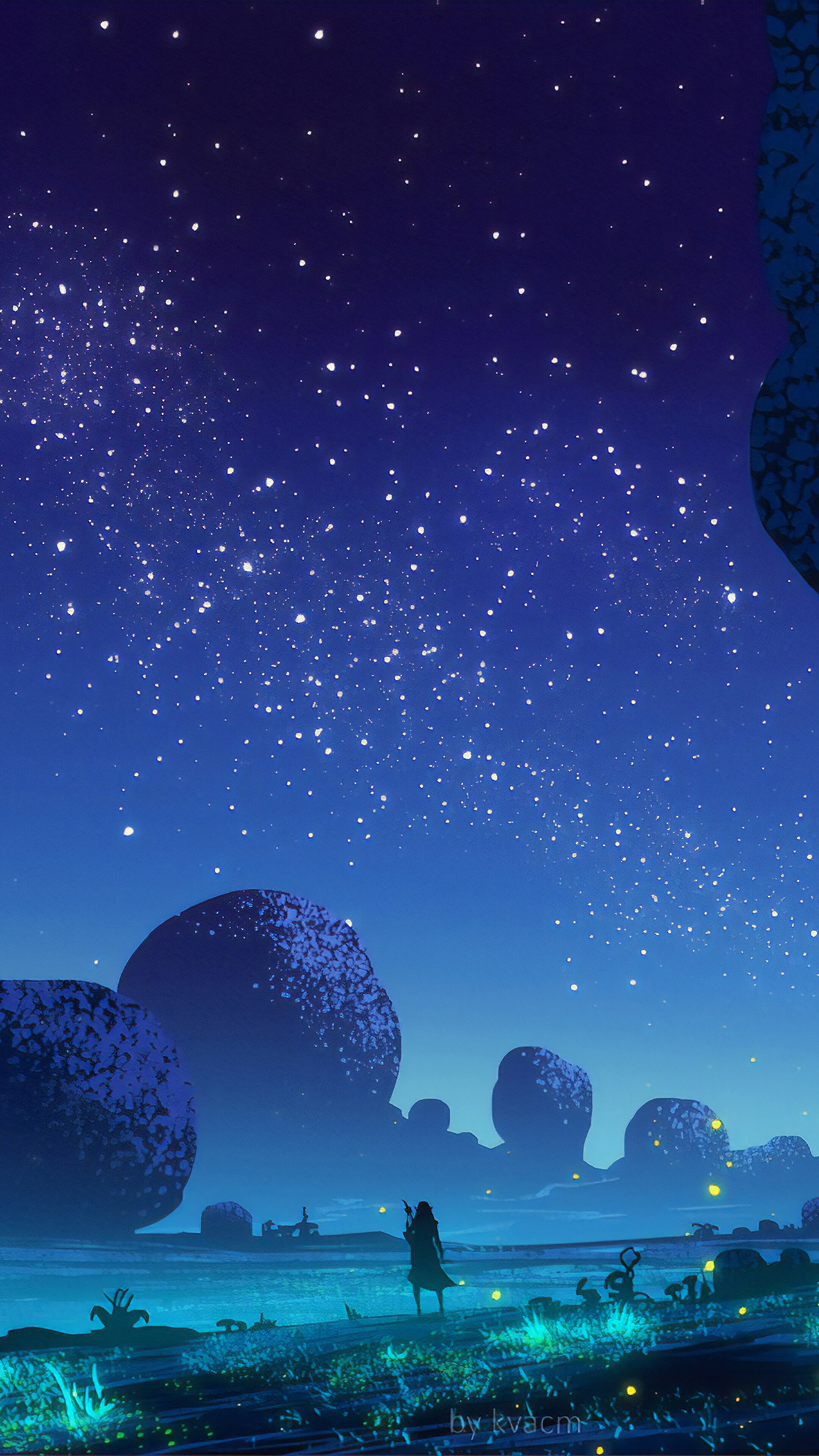 Fantasy, Night, Scenery, Stars, 4k HD Phone Wallpaper