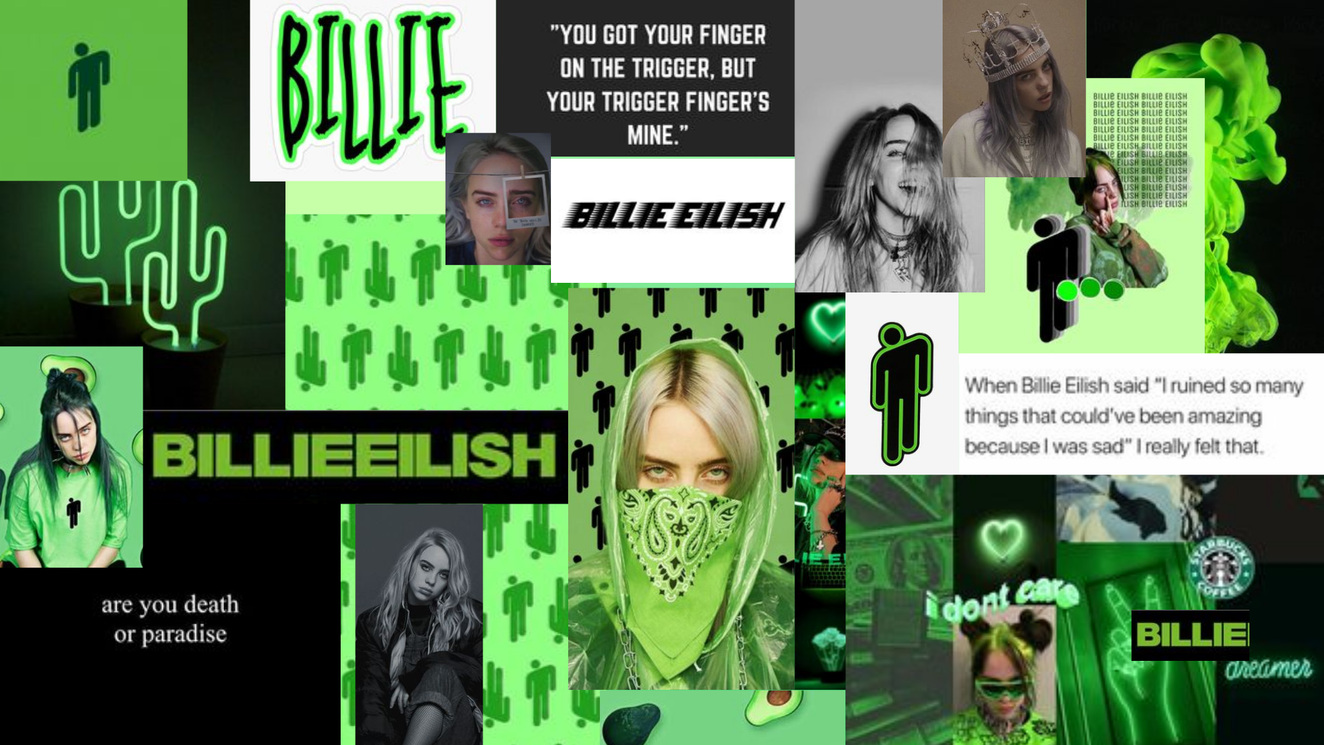 Billie Desktop Wallpaper Green. Billie eilish, Billie, Wallpaper iphone disney princess