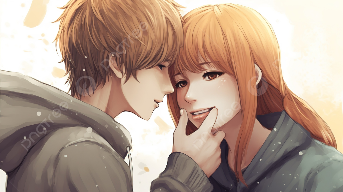 An Anime Illustration Of Two People Kissing Background, Boyfriend Girlfriend Picture Background Image And Wallpaper for Free Download
