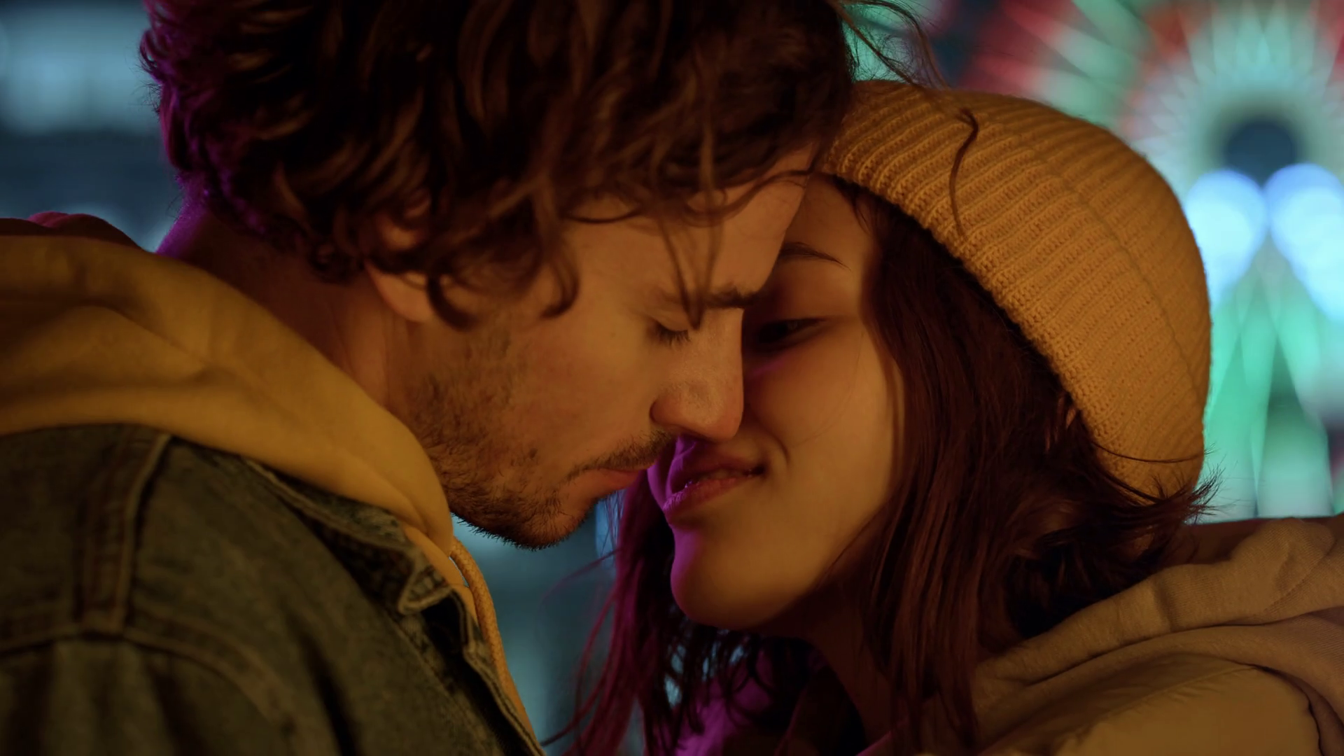 Love Couple Kissing On Illuminated Stock Footage SBV 346624760