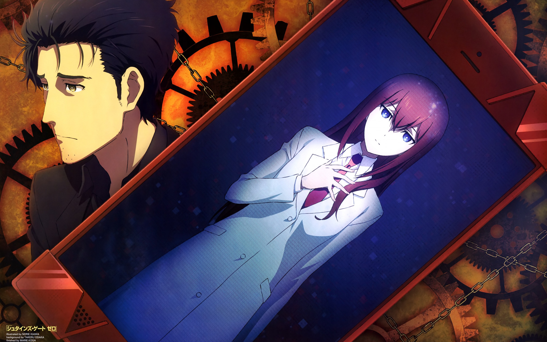 Download wallpaper anime, steins gate, gate, okabe rintarou, Okabe Rintaro., Gate Of Steiner, The Kuris, Makise, Smartphone, kurisu makise, steins gate zero, Stein 's Gate, Hououin Kyouma, Okarin, Amadeus, stone, section art