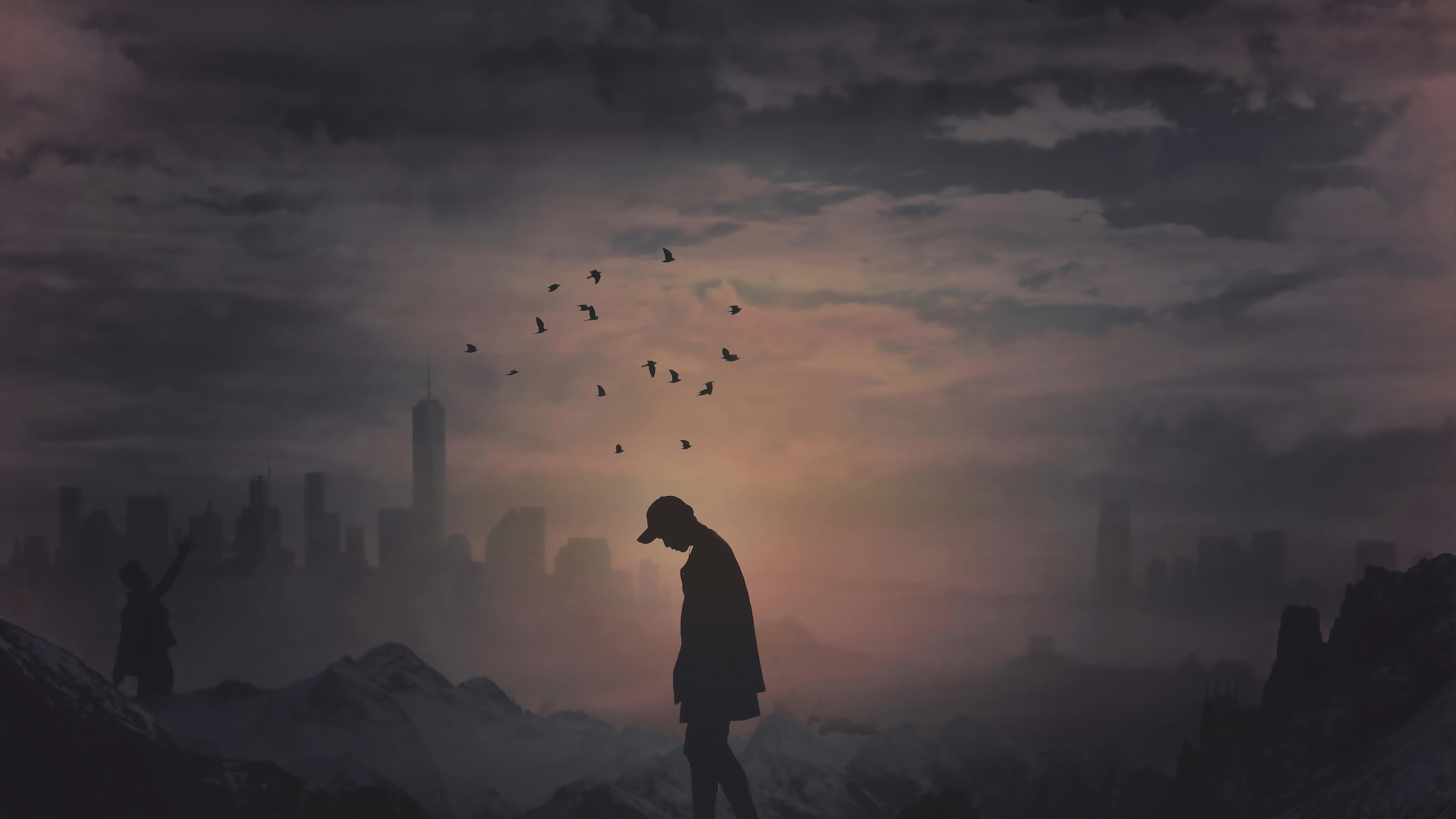 Wallpaper / alone, sad, artist, artwork, digital art, hd, 4k, free download