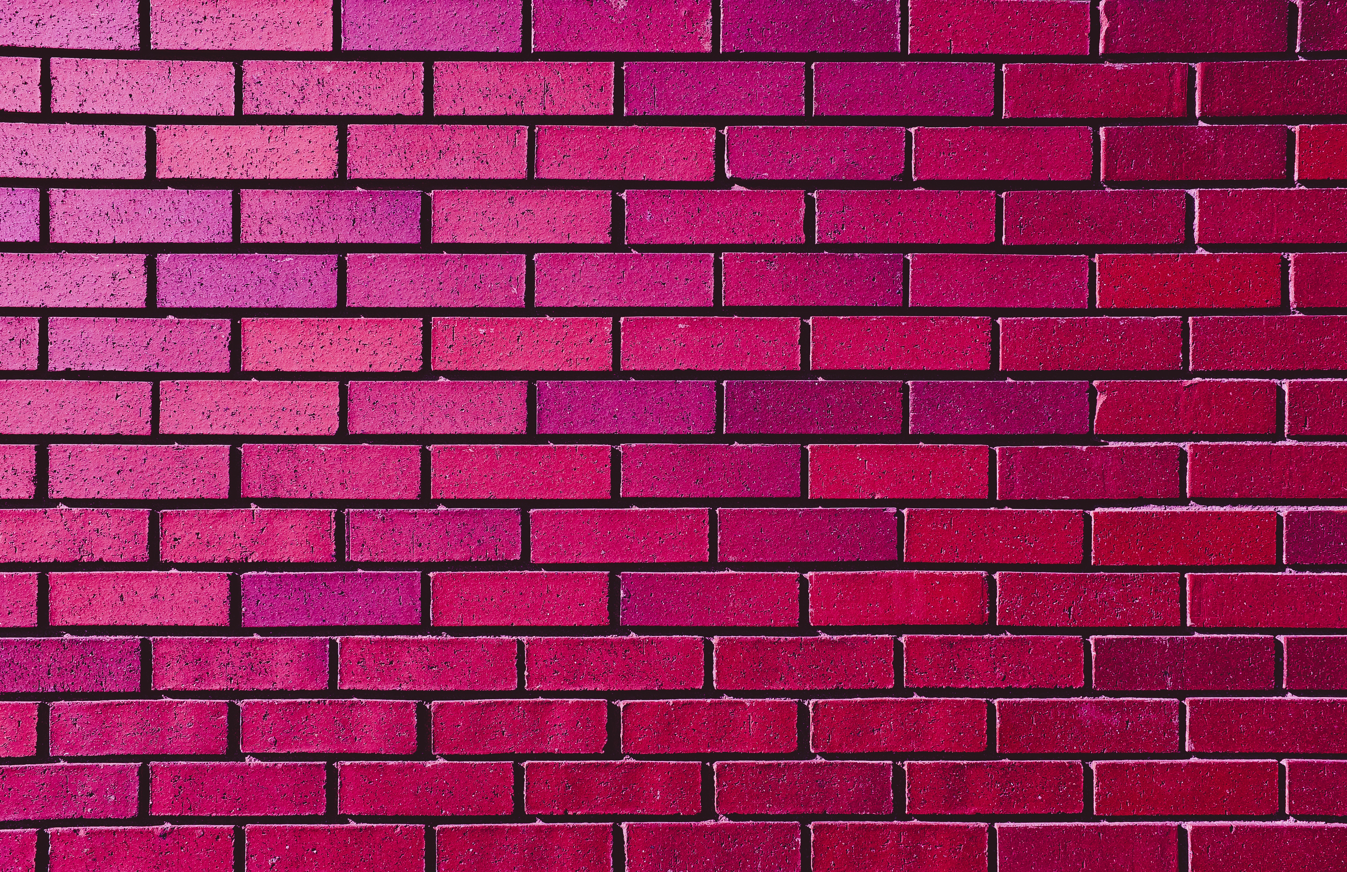 Brick wall Wallpaper 4K, Magenta, Red, Bricks, Bright