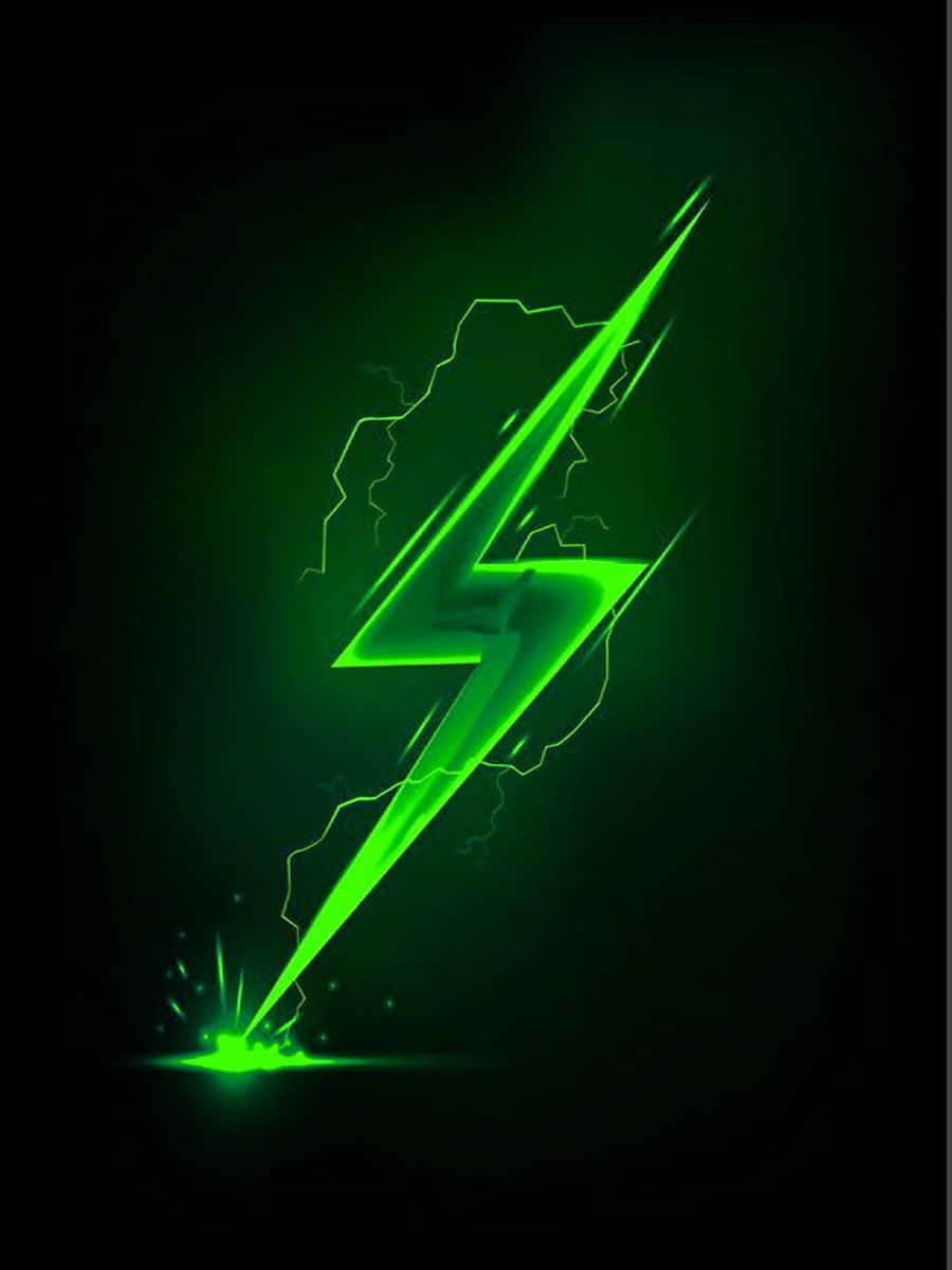 Download Bright Green Neon Lightning Mark Wallpaper