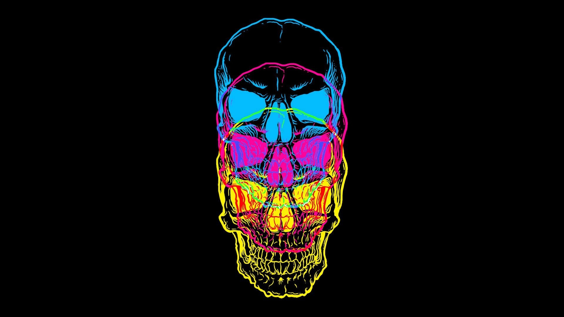 Multi colored skull Wallpaper Download