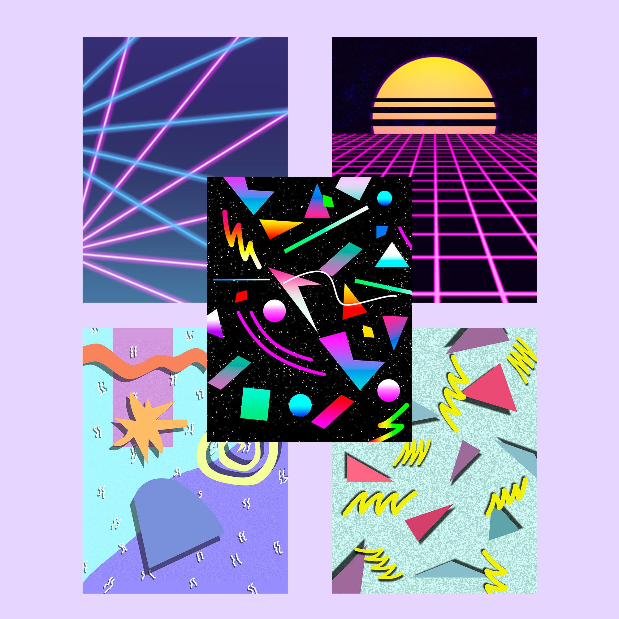 80s Themed Digital Background Retro 80s Wallpaper Vintage