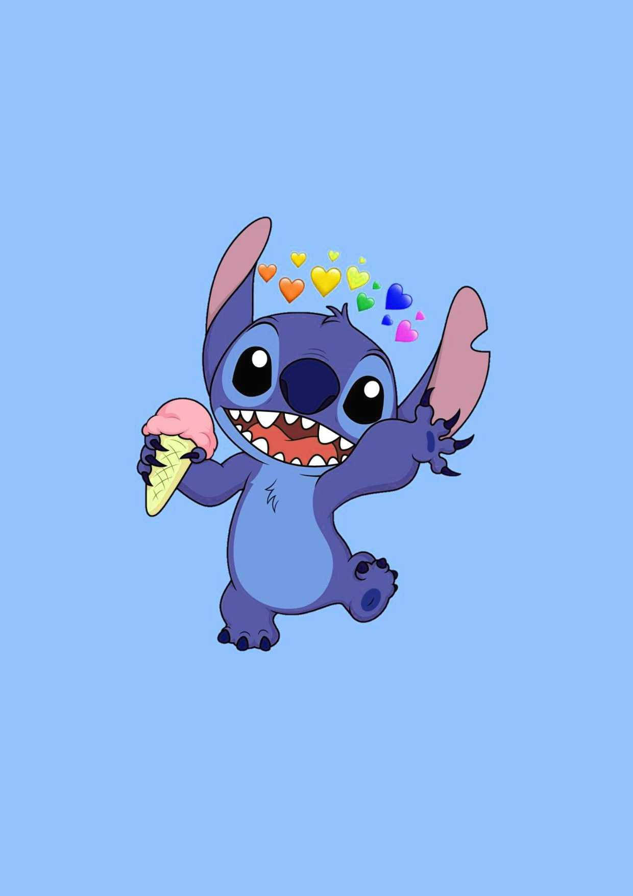 Download Cute Stitch Pink Ice Cream Wallpaper