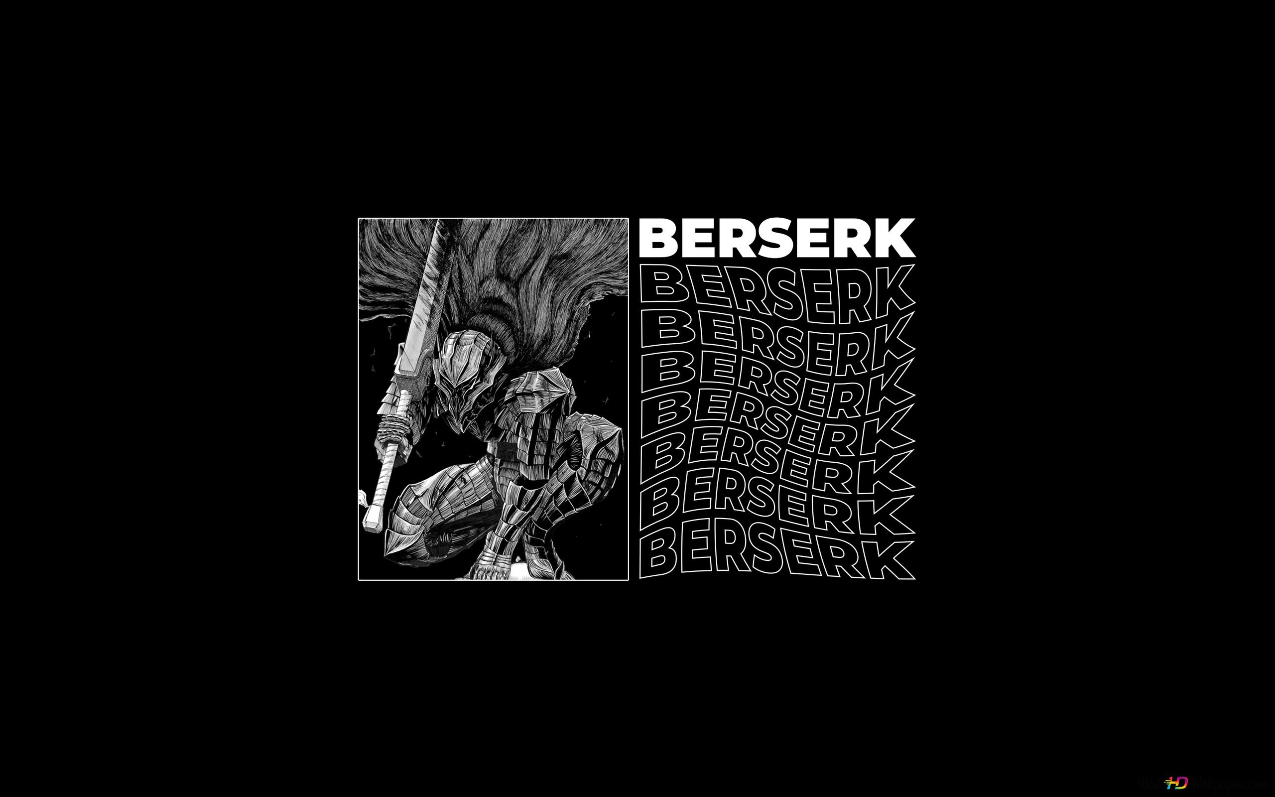 Berserk Black and White Wavy Text 4K wallpaper download