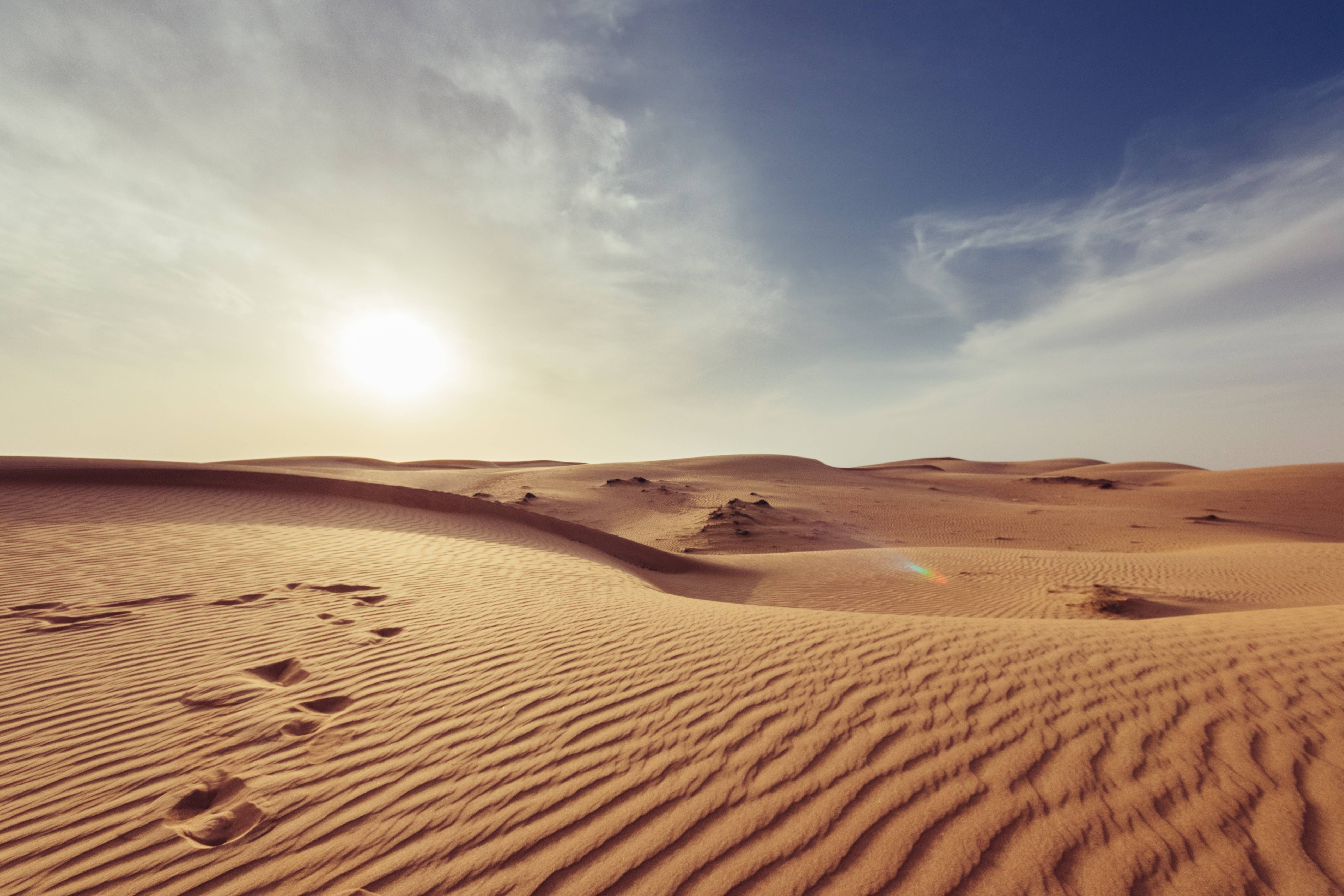 nature, hot, barren, dawn, desert, arid, landscape, dry Gallery HD Wallpaper