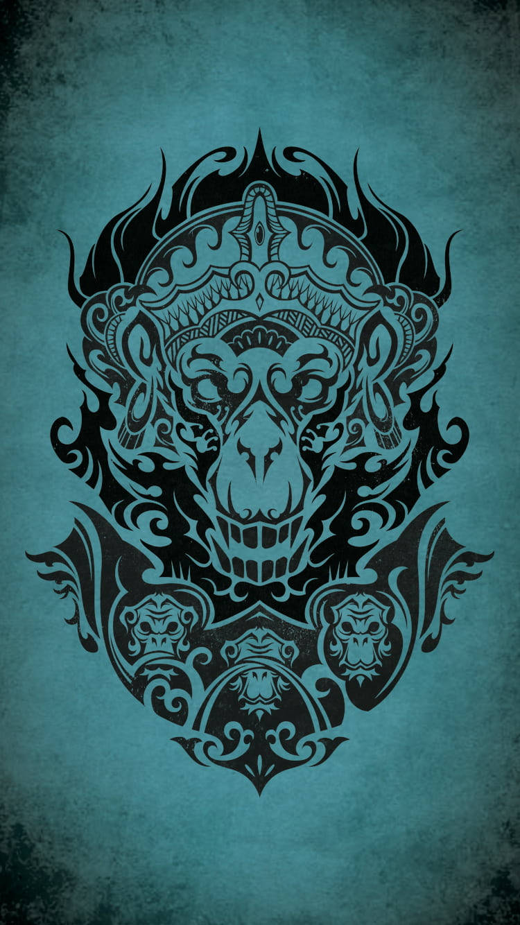 Download God Hanuman Blue And Black Abstract Wallpaper