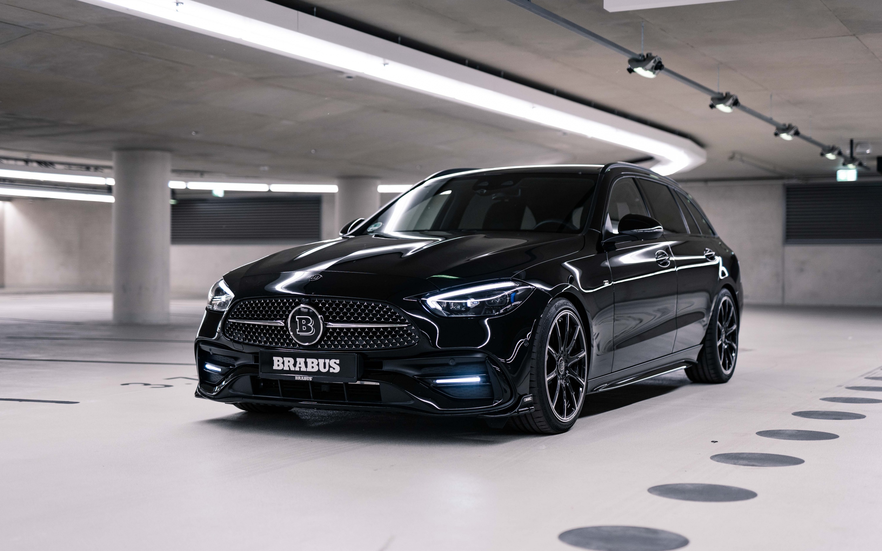 Brabus D30 Estate Wallpaper 4K, Mercedes Benz C Class, Black Cars