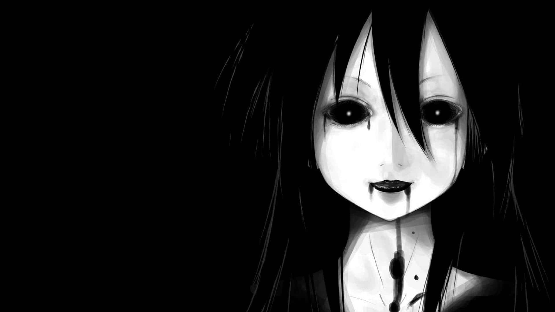 Download Sinister Black Anime Doll- A Powerfully Intriguing Profile Picture Wallpaper