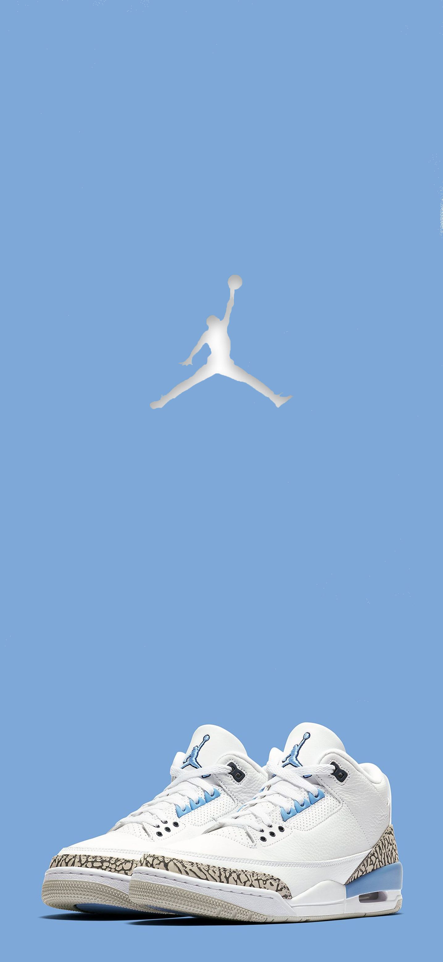 Air Jordan 3 (UNC). Shoes wallpaper, Jordan shoes wallpaper, Sneakers wallpaper