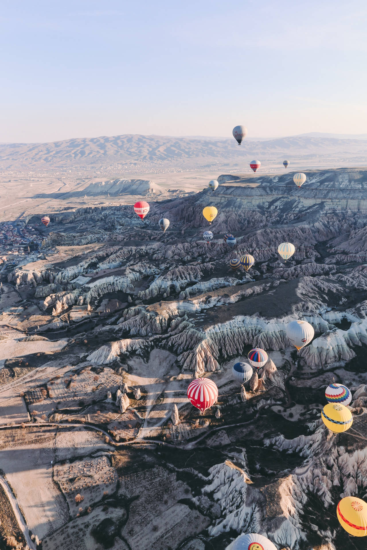 Download Cappadocia Overhead Balloons Wallpaper
