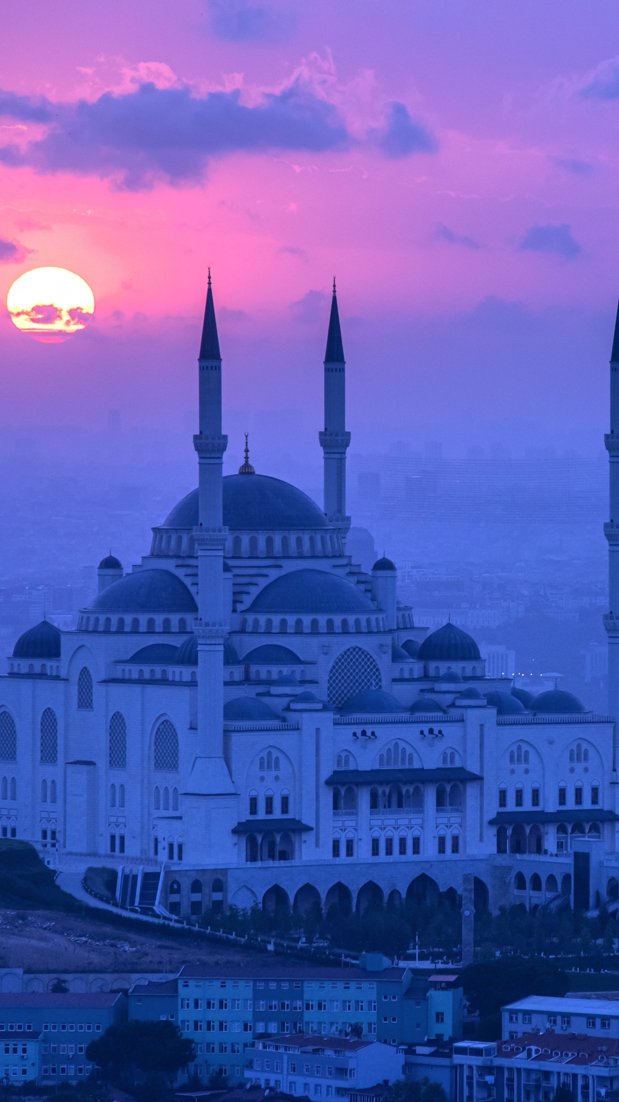 Blue Mosque Wallpaper 4K, Turkey, Istanbul, Sunset