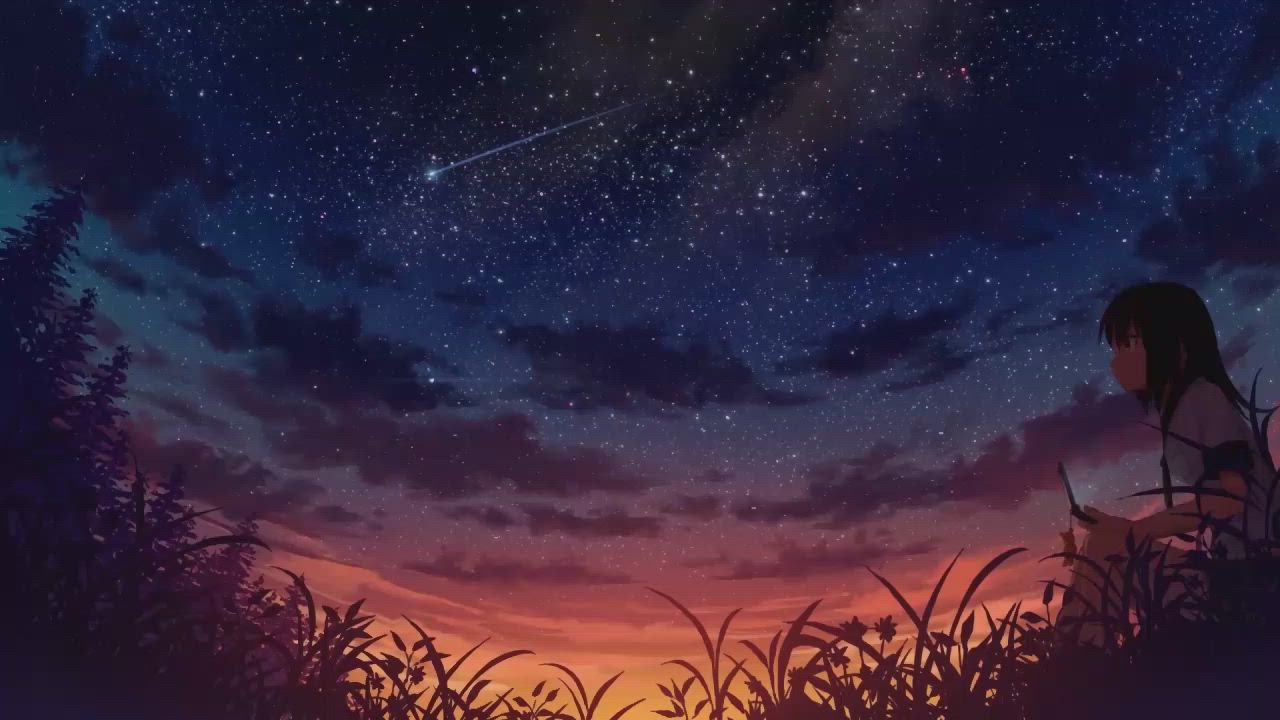 Starry Night Live Wallpaper. Anime scenery, Starry night background, Starry night sky