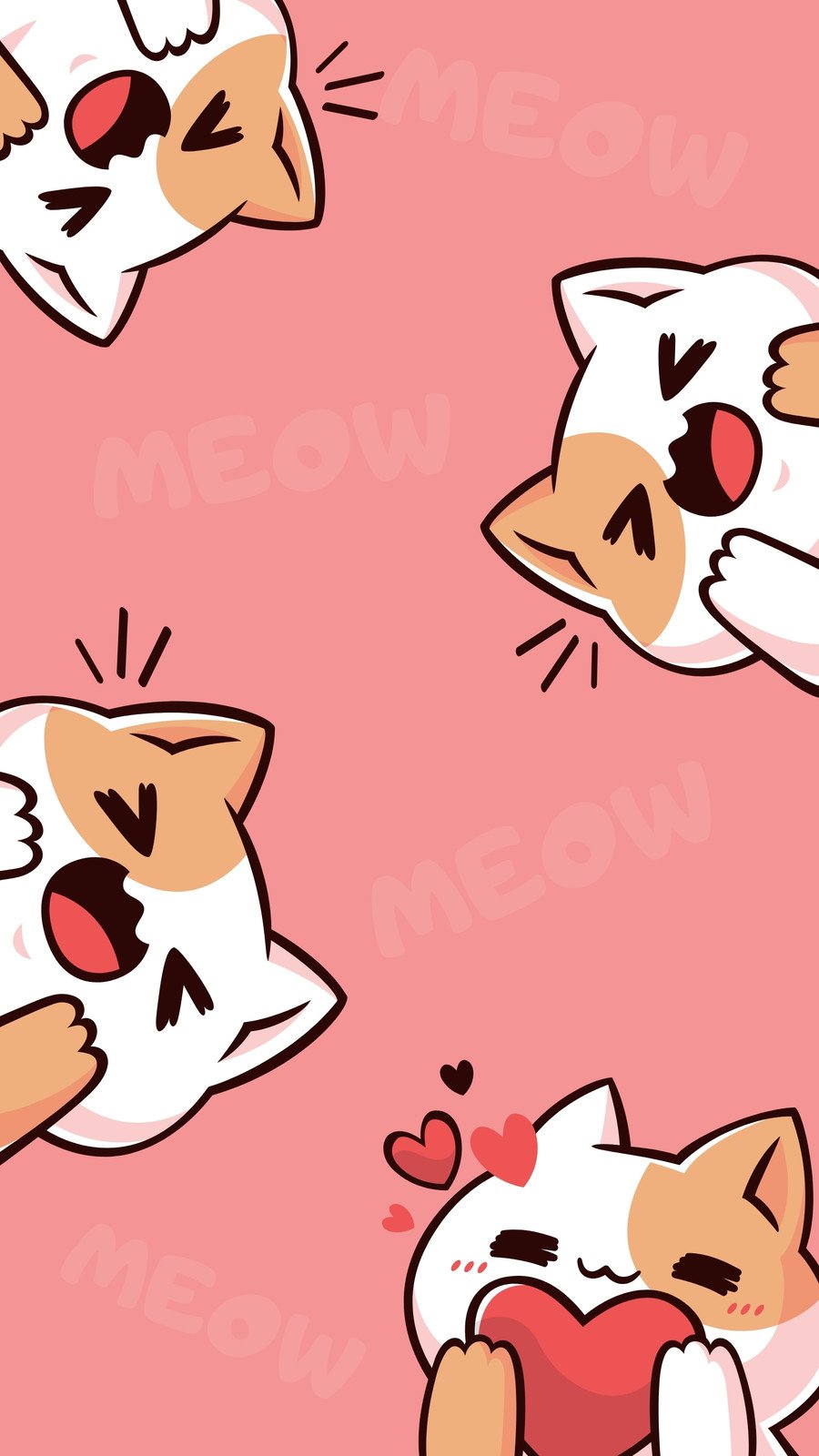 Free customizable cat phone wallpaper templates