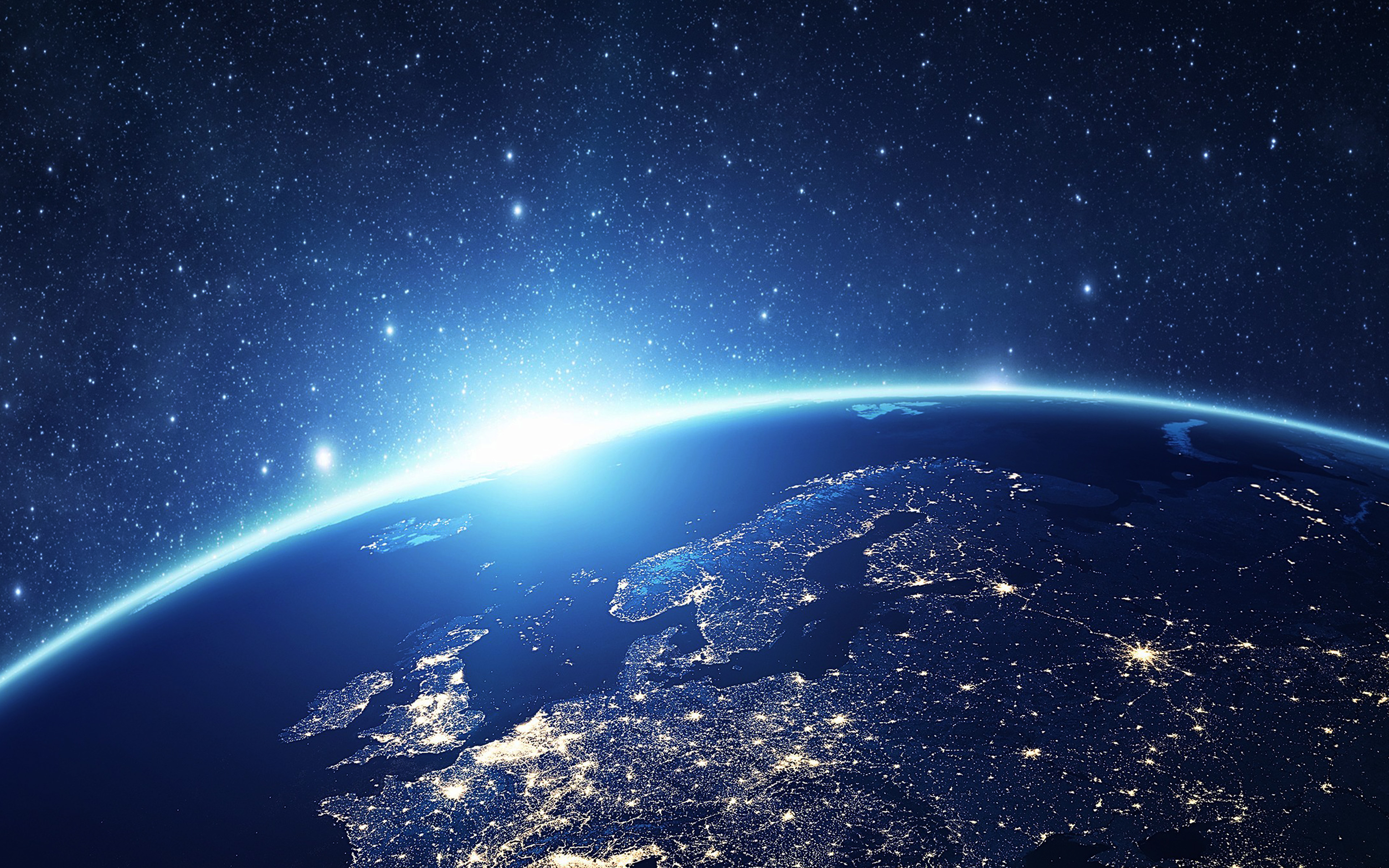 Europe Earth Blue Space Night Art