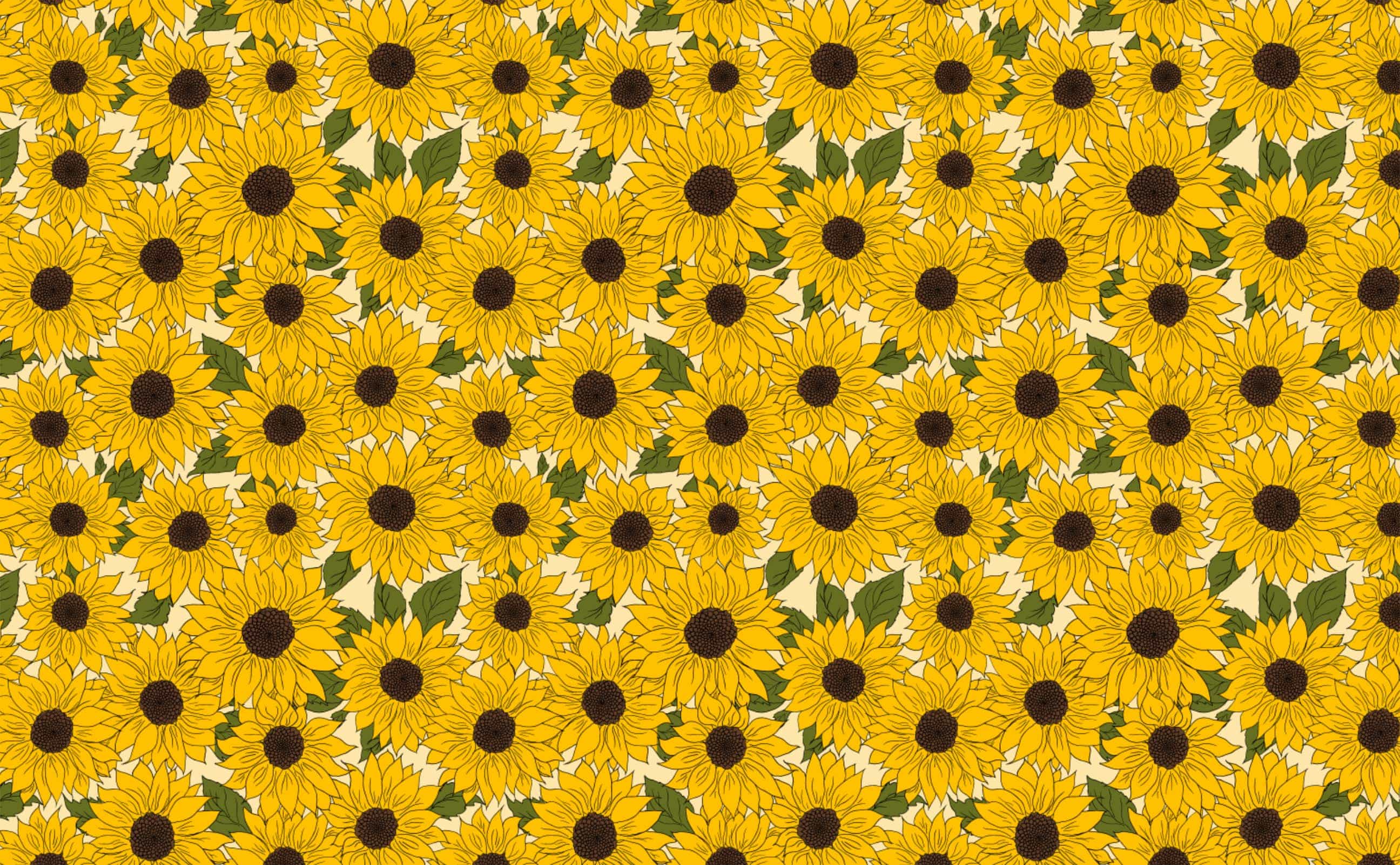 yellow retro sunflower Wallpaper