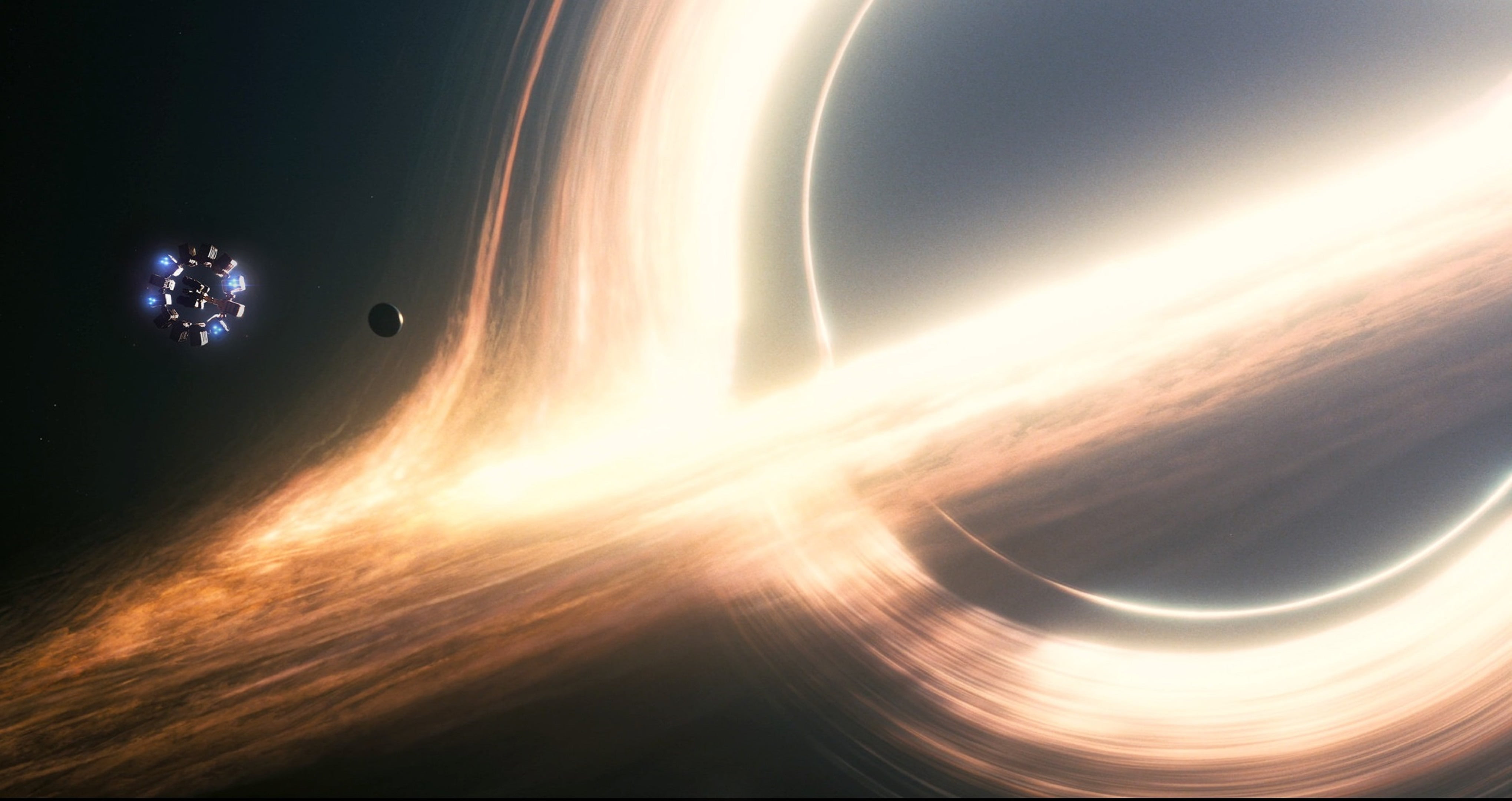 Wallpaper / planet, spaceship, galaxy, Andromeda, Milky Way, 4K, Interstellar (movie), stars, black holes, space free download