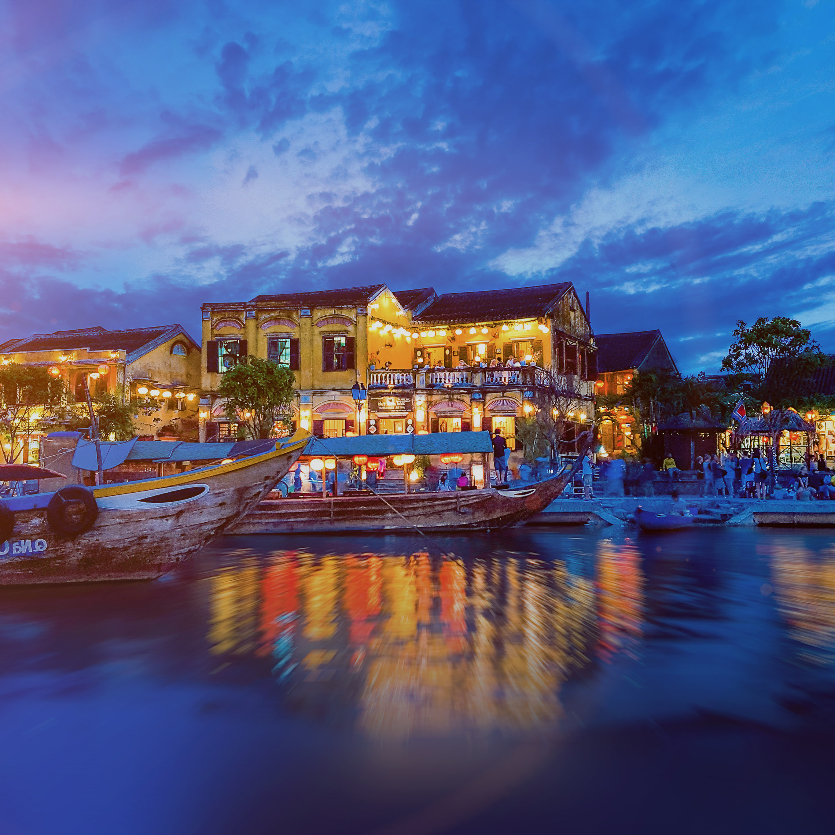 Android wallpaper. boat summer vacation party blue night nature dark