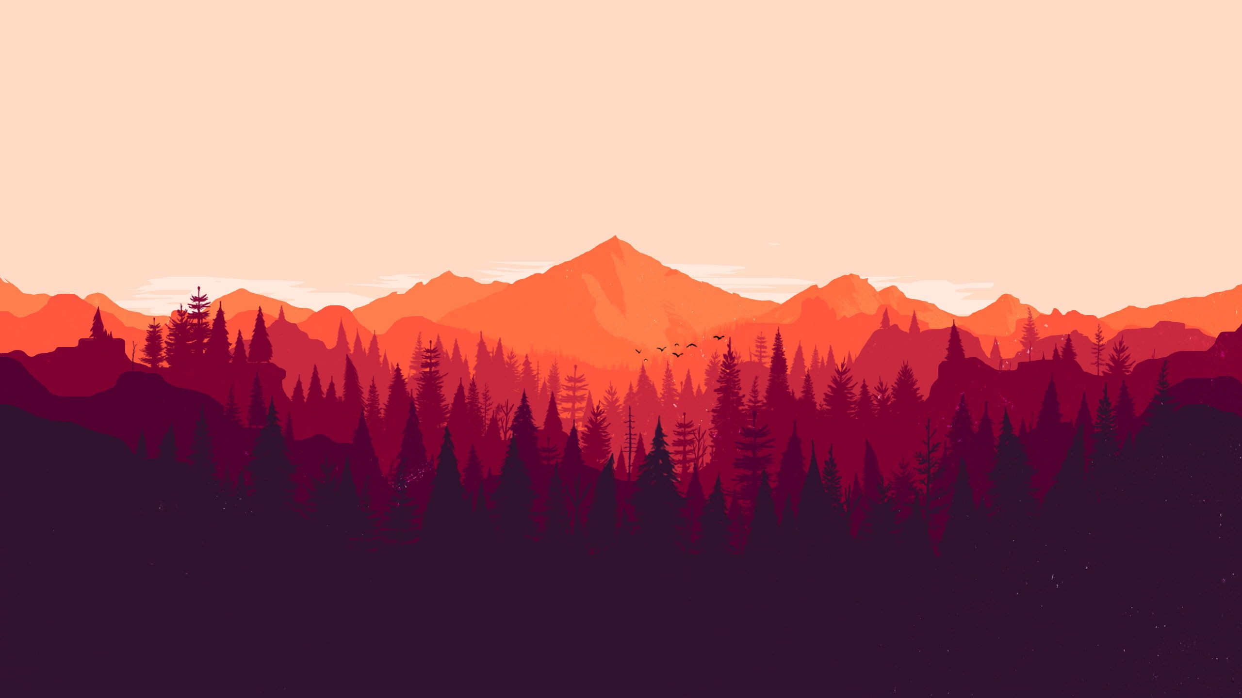 orange #red #forest #minimalism #Firewatch pine trees K #wallpaper #hdwallpaper #desktop. Firewatch, Orange wallpaper, Forest wallpaper