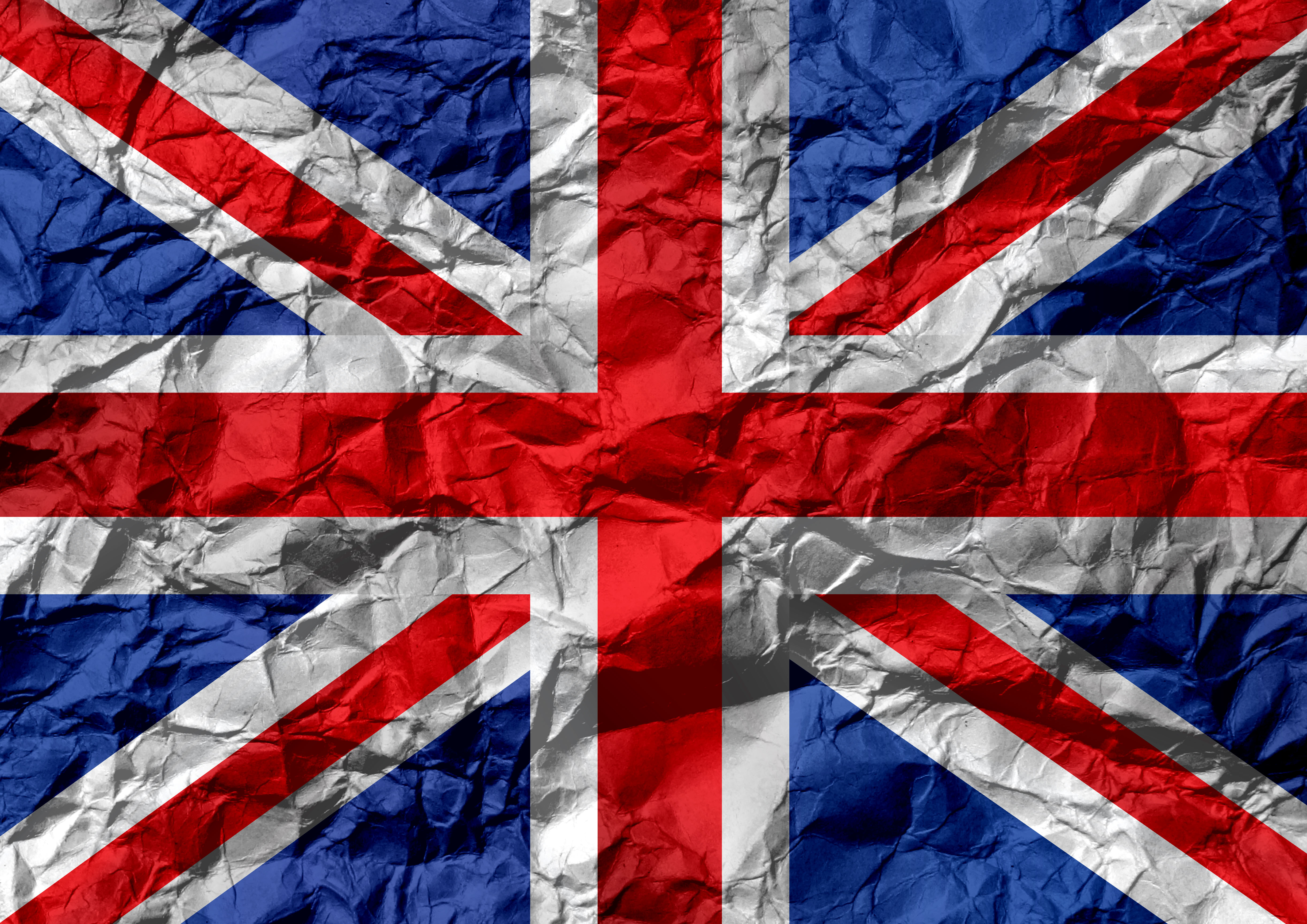 UK flag on creased paper · Free